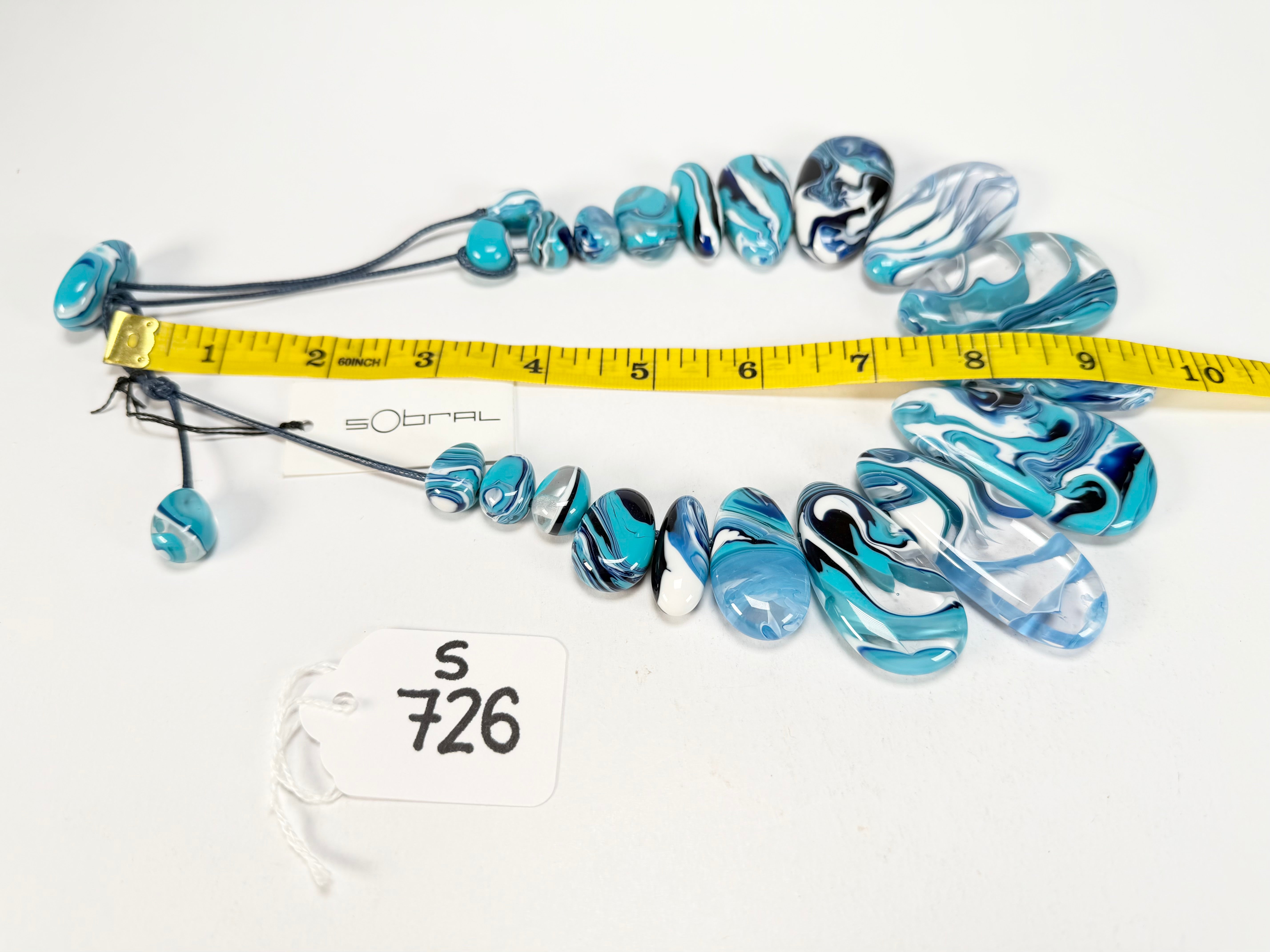 Sobral - Onda Azul "Marou" Blue Resin Necklace ( 005422 )