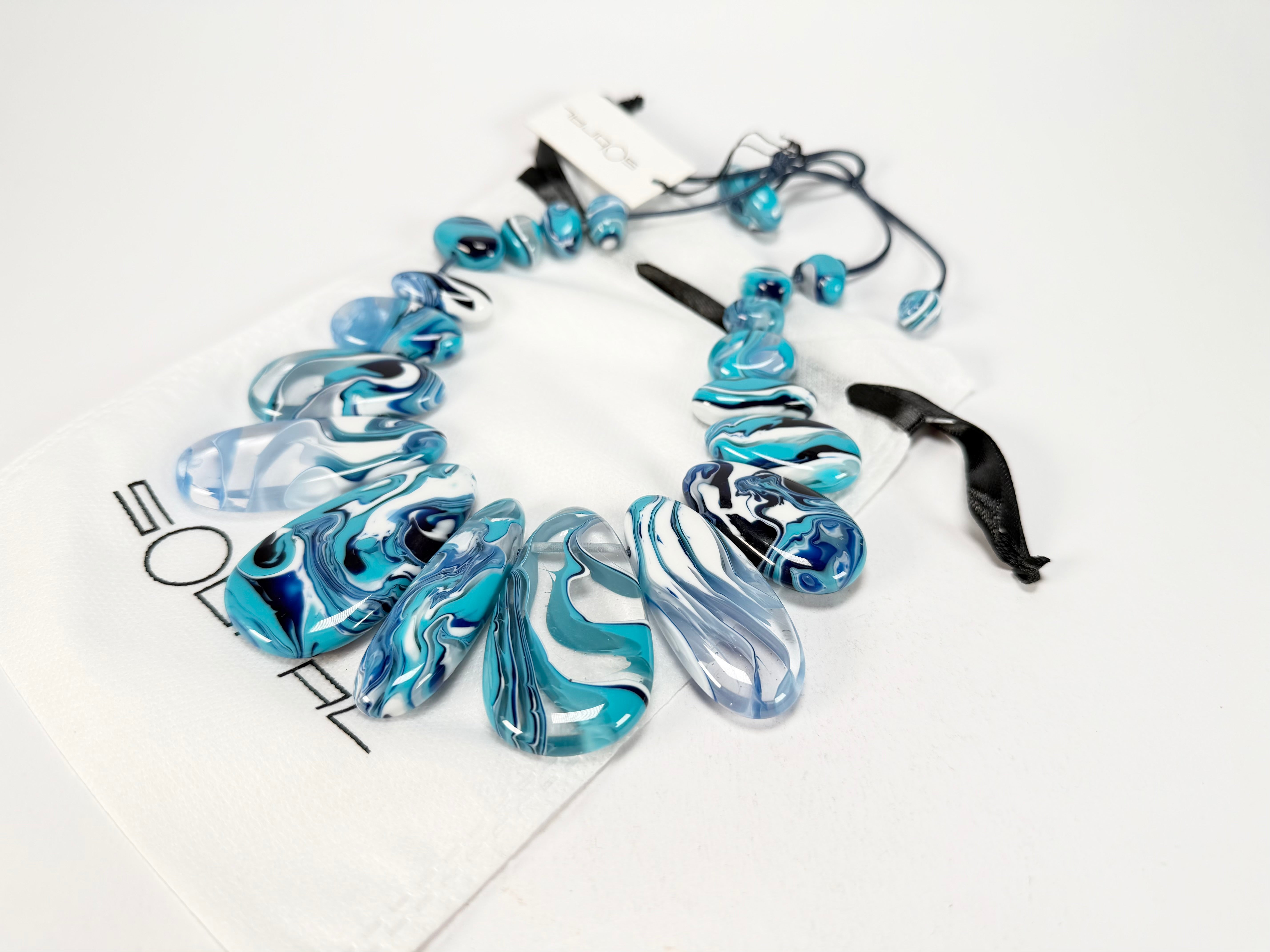Sobral - Onda Azul "Marou" Blue Resin Necklace ( 005422 )