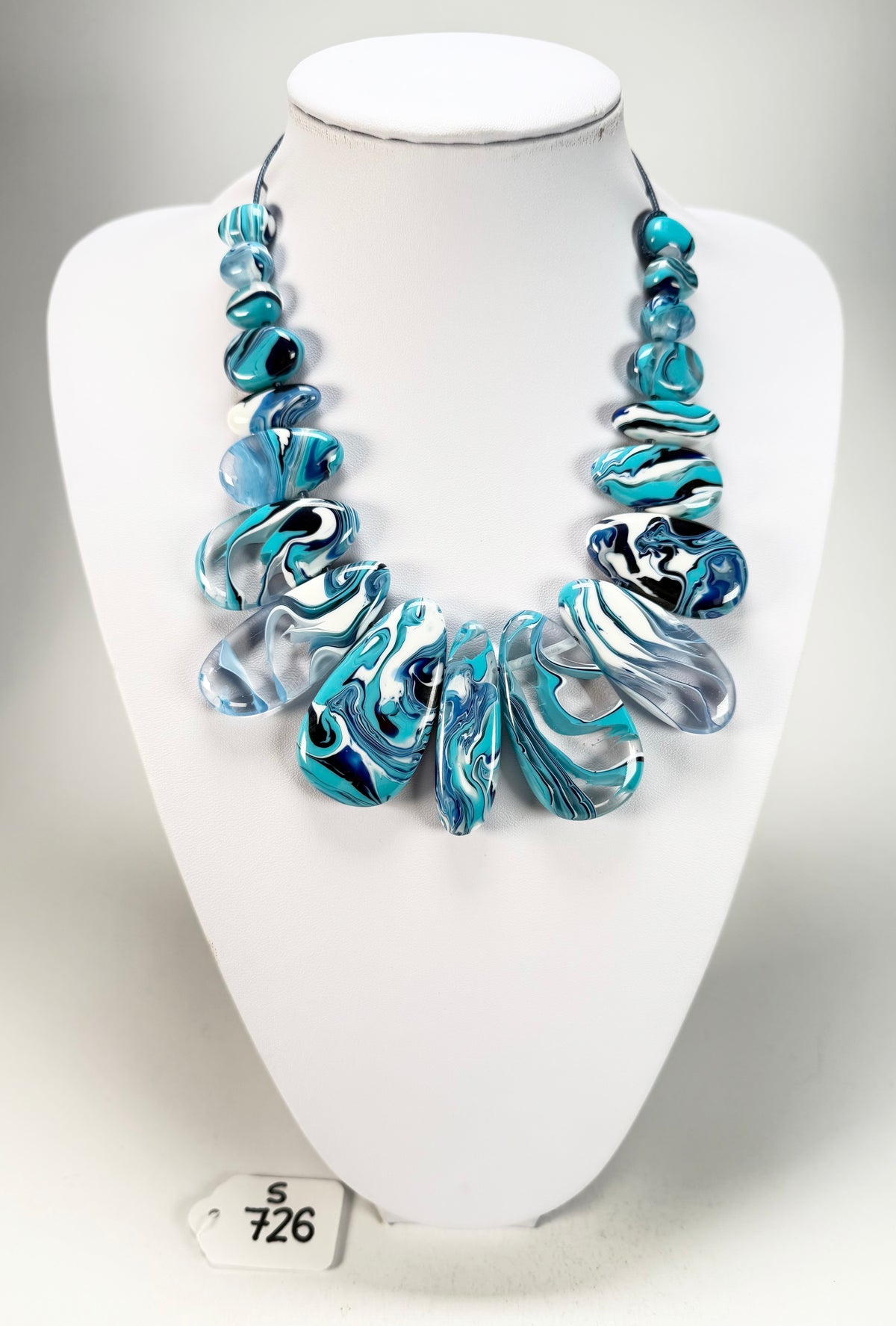 Sobral - Onda Azul "Marou" Blue Resin Necklace ( 005422 )