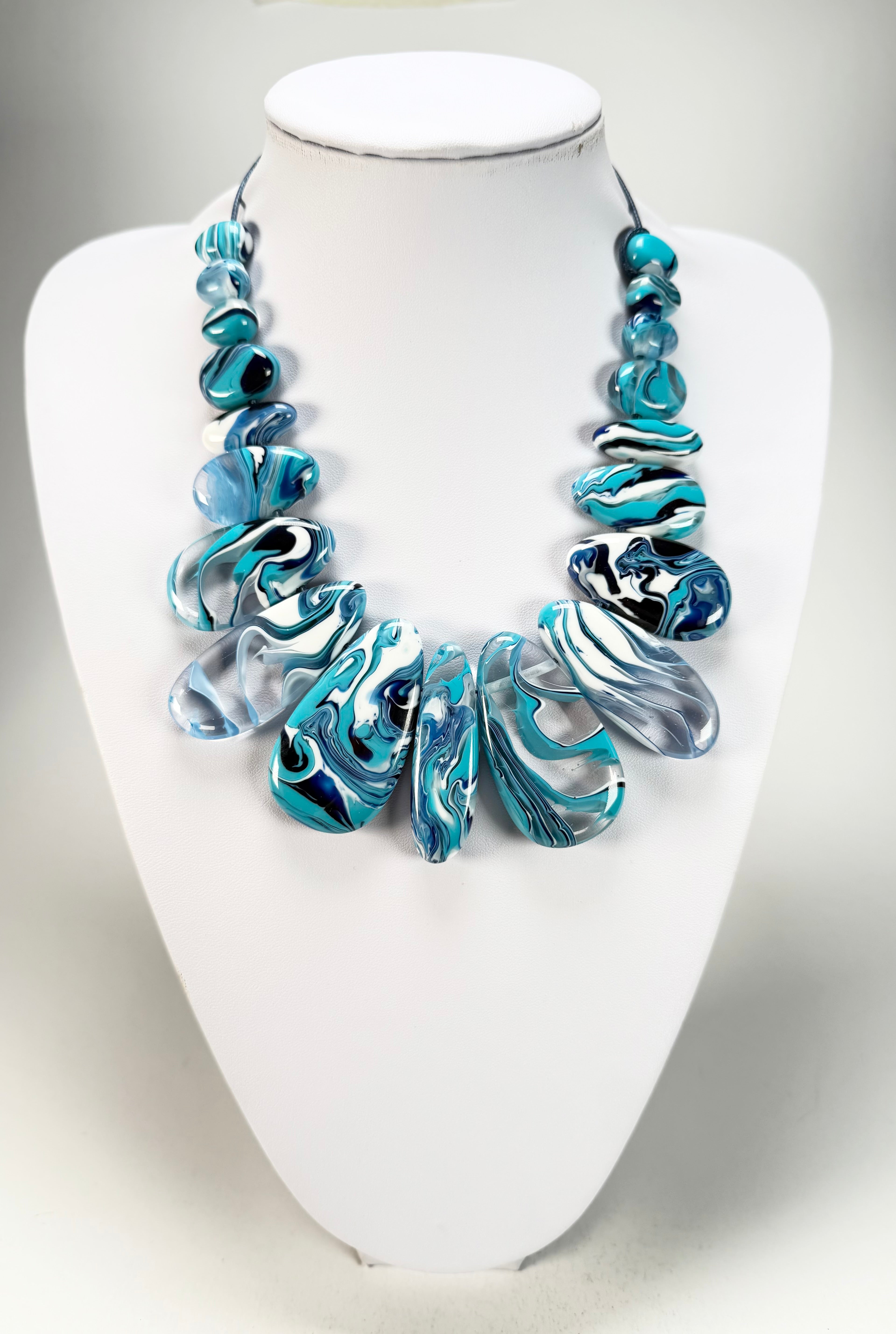 Sobral - Onda Azul "Marou" Blue Resin Necklace ( 005422 )