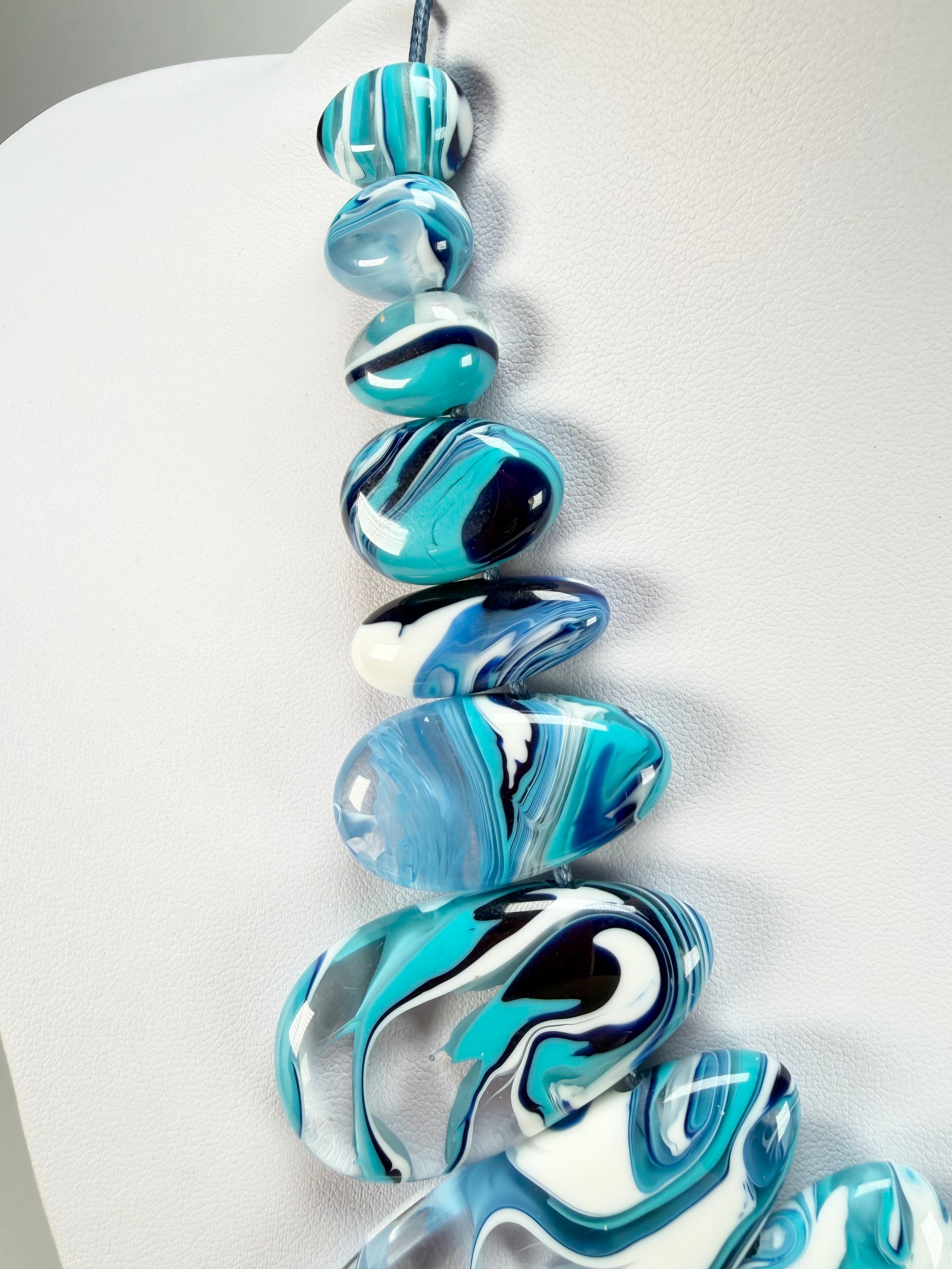 Sobral - Onda Azul "Marou" Blue Resin Necklace ( 005422 )