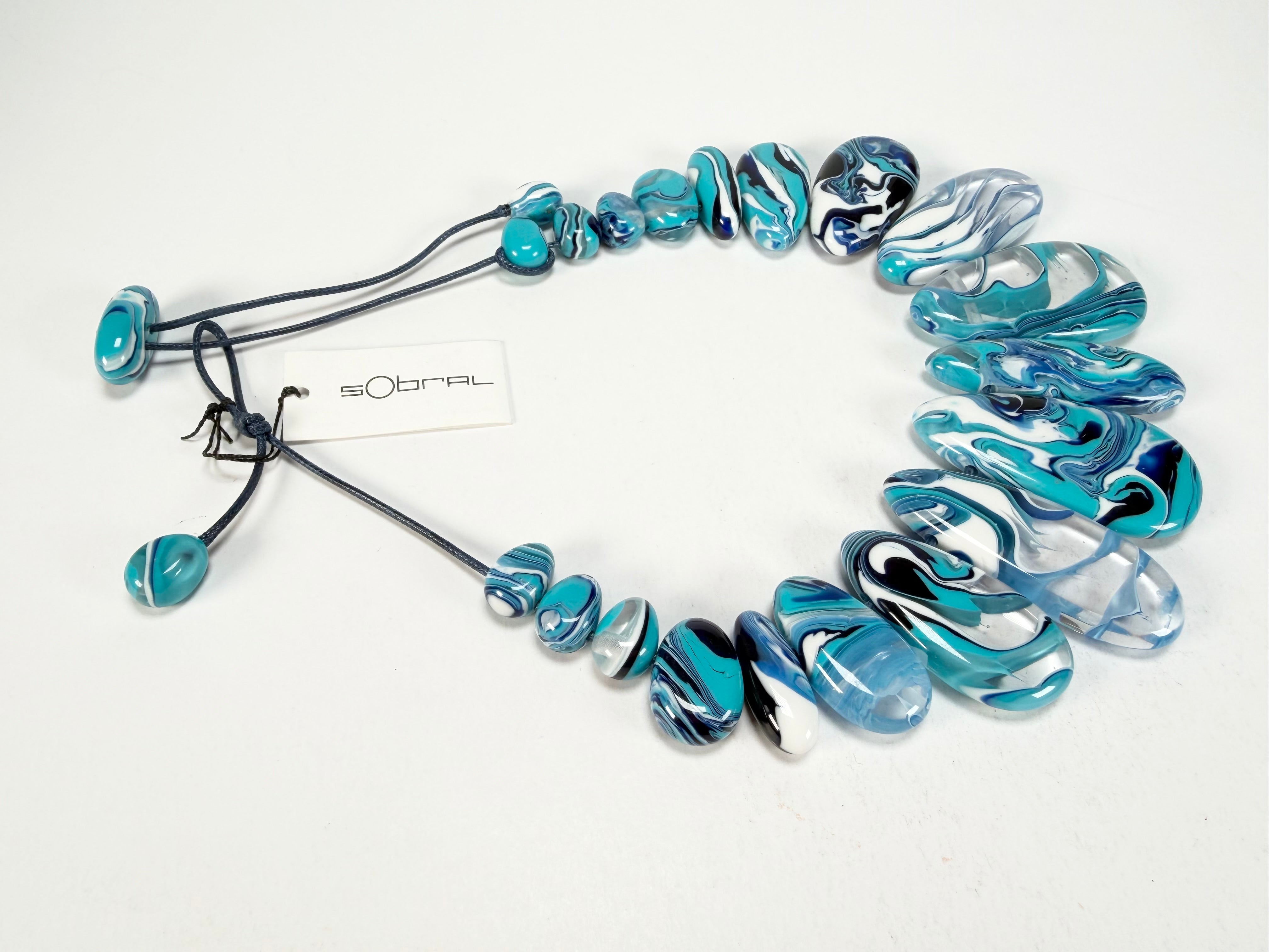 Sobral - Onda Azul "Marou" Blue Resin Necklace ( 005422 )