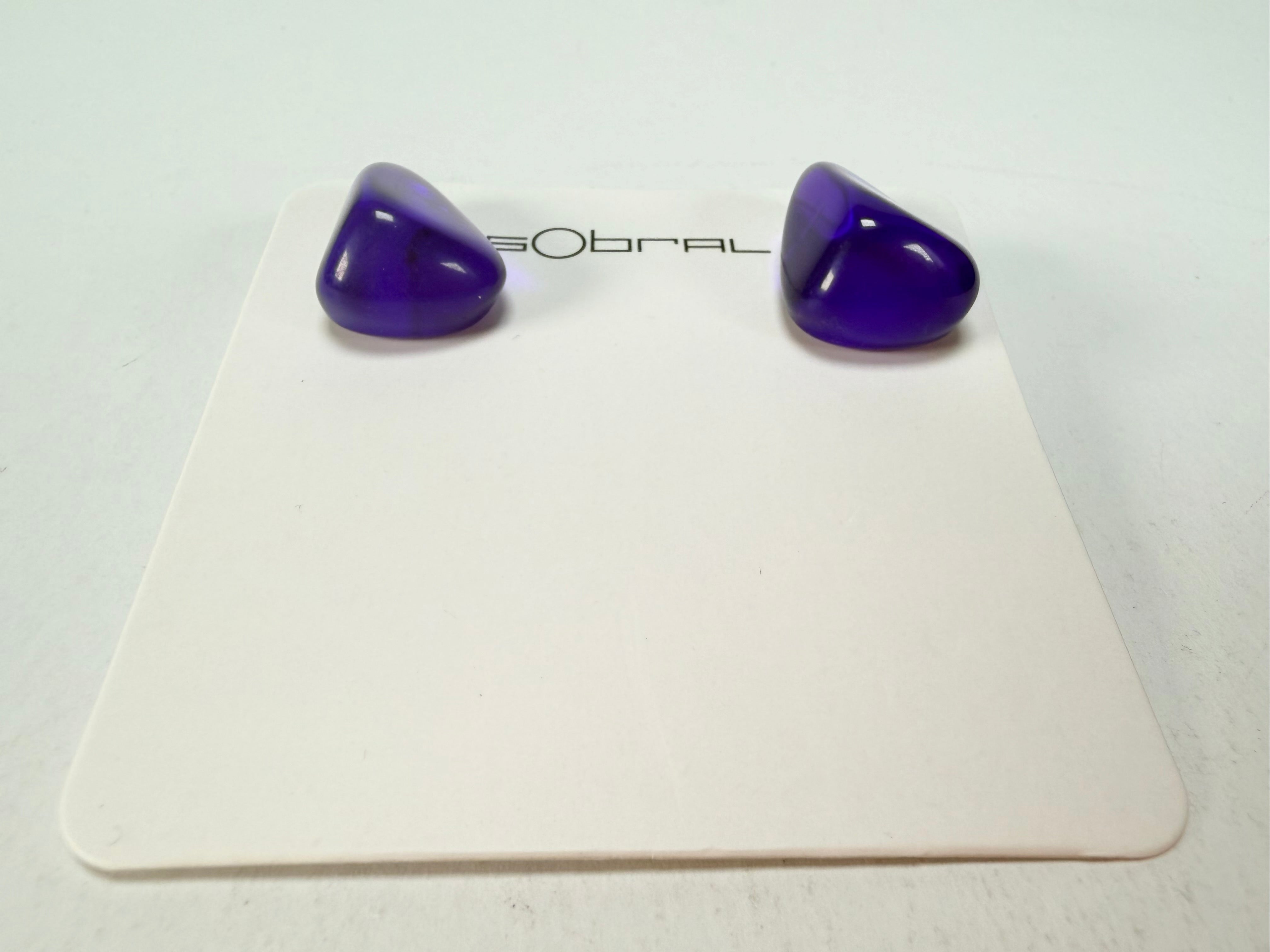Sobral - Mix 2023 "Pequeno Diamante" Violet Cristal Resin Earrings ( 003600 )