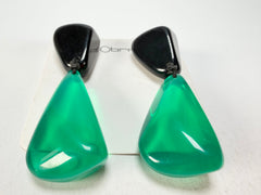 Sobral - Mix 2023 "Cusco" Black & Green Cristal Resin Earrings ( 005410 )