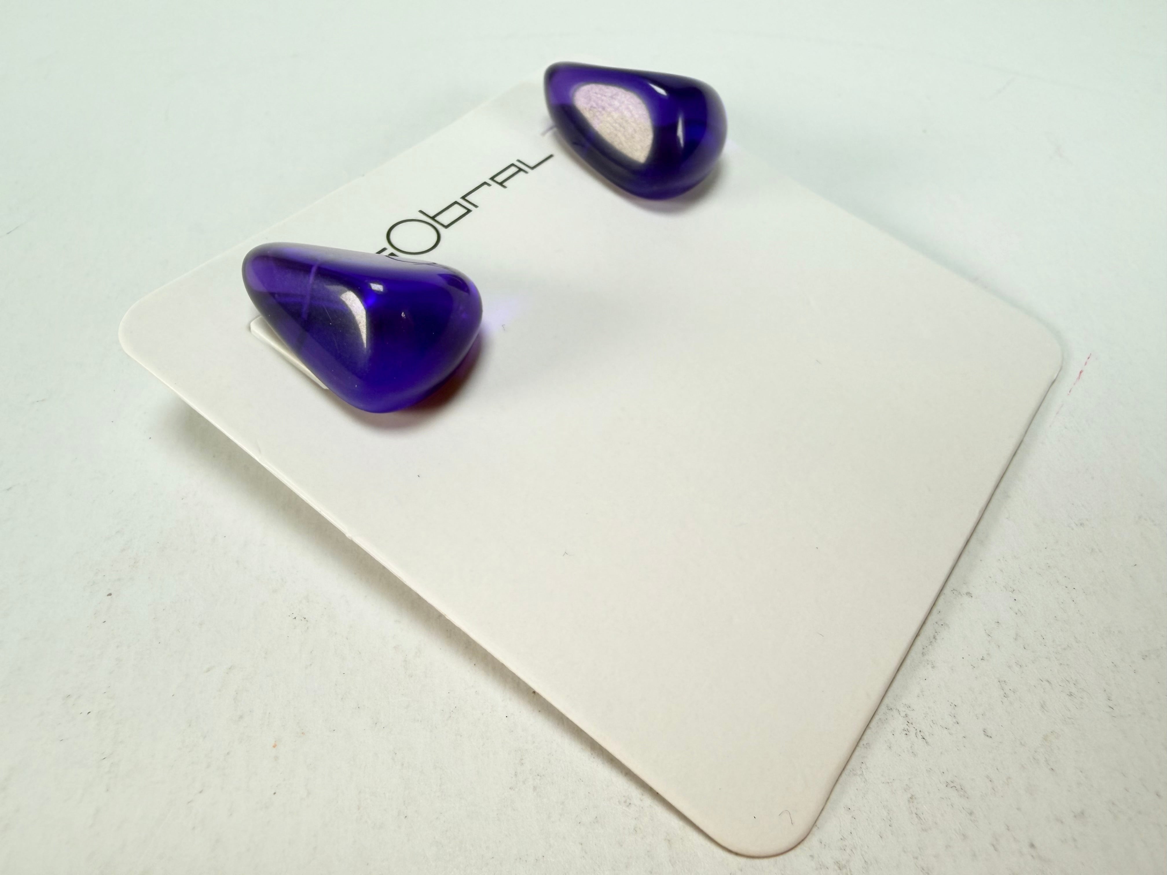 Sobral - Mix 2023 "Pequeno Diamante" Violet Cristal Resin Earrings ( 003600 )