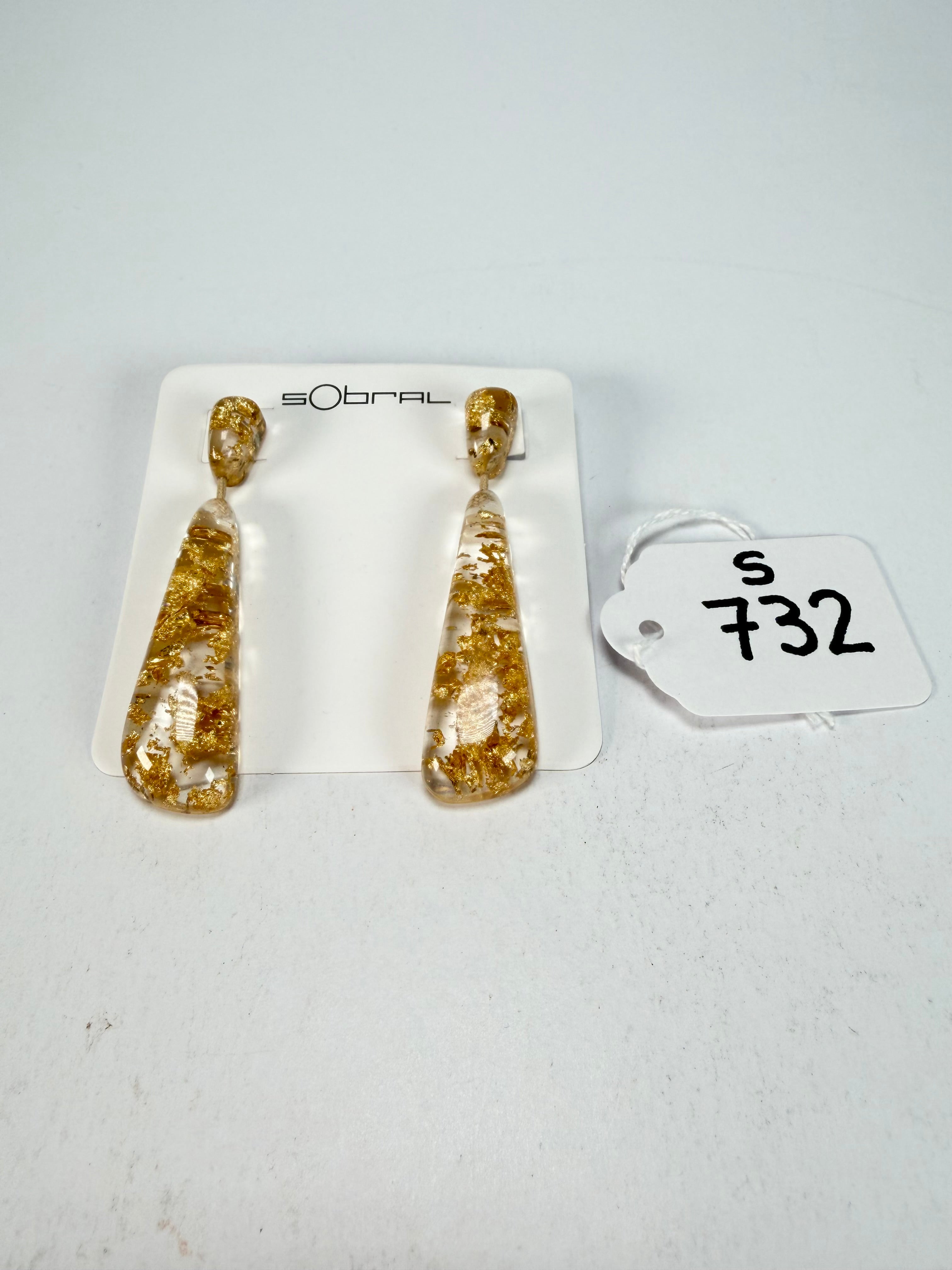 Sobral - Metalique "Gleine" Resin Earrings ( 004502 )