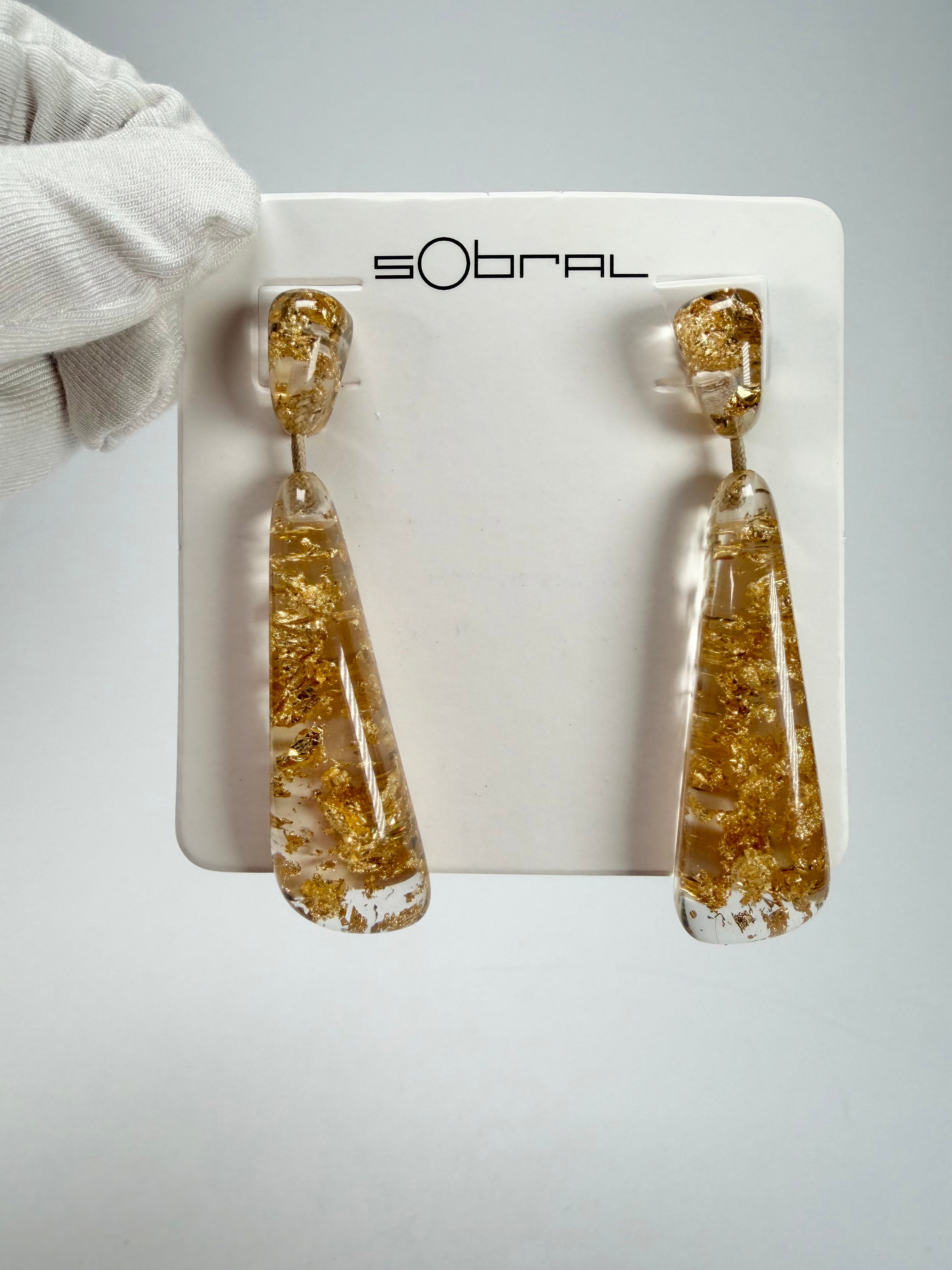 Sobral - Metalique "Gleine" Resin Earrings ( 004502 )