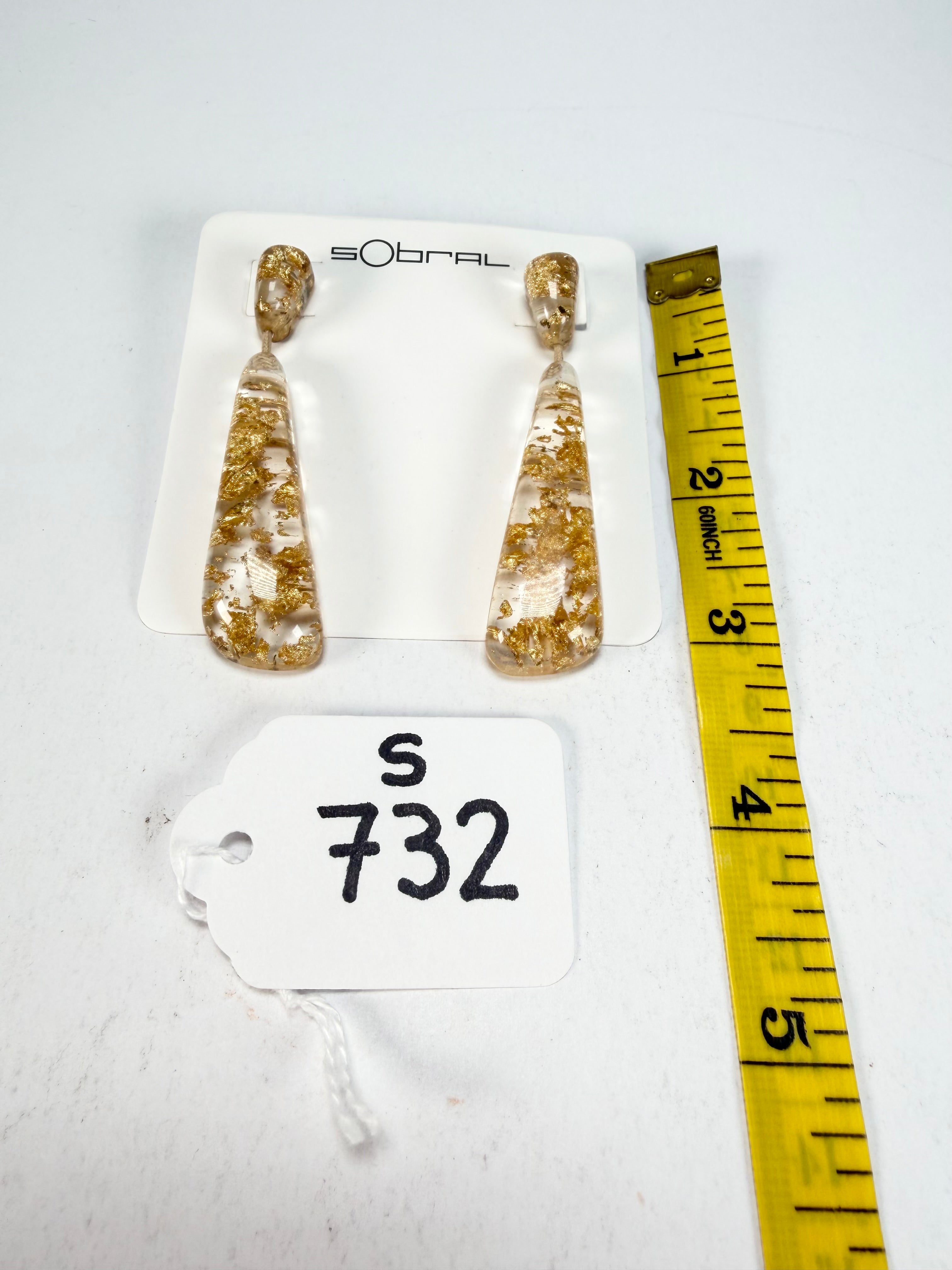 Sobral - Metalique "Gleine" Resin Earrings ( 004502 )
