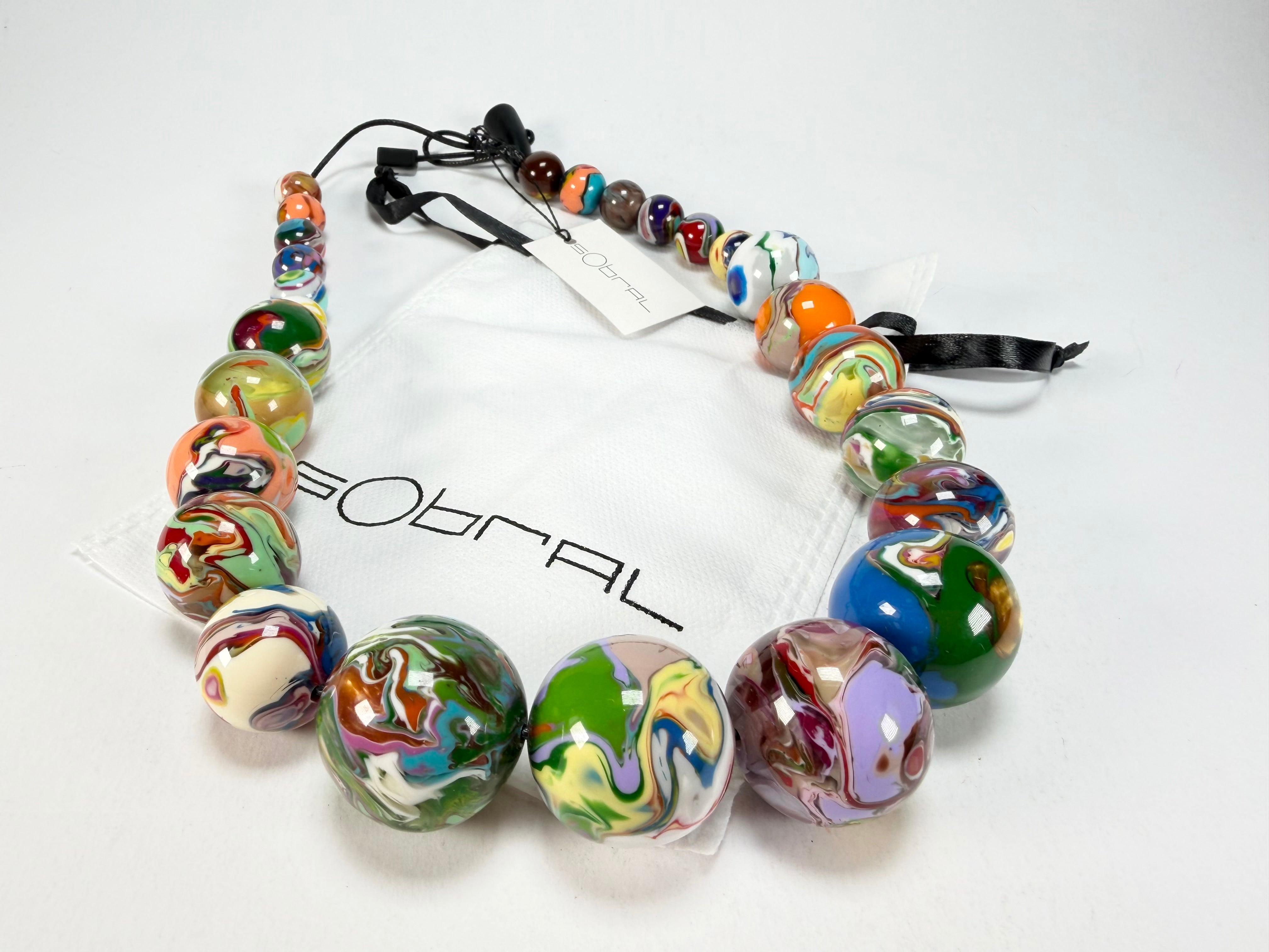 Sobral - Planets "Jupiter" Pollock Resin Necklace ( 005453 )