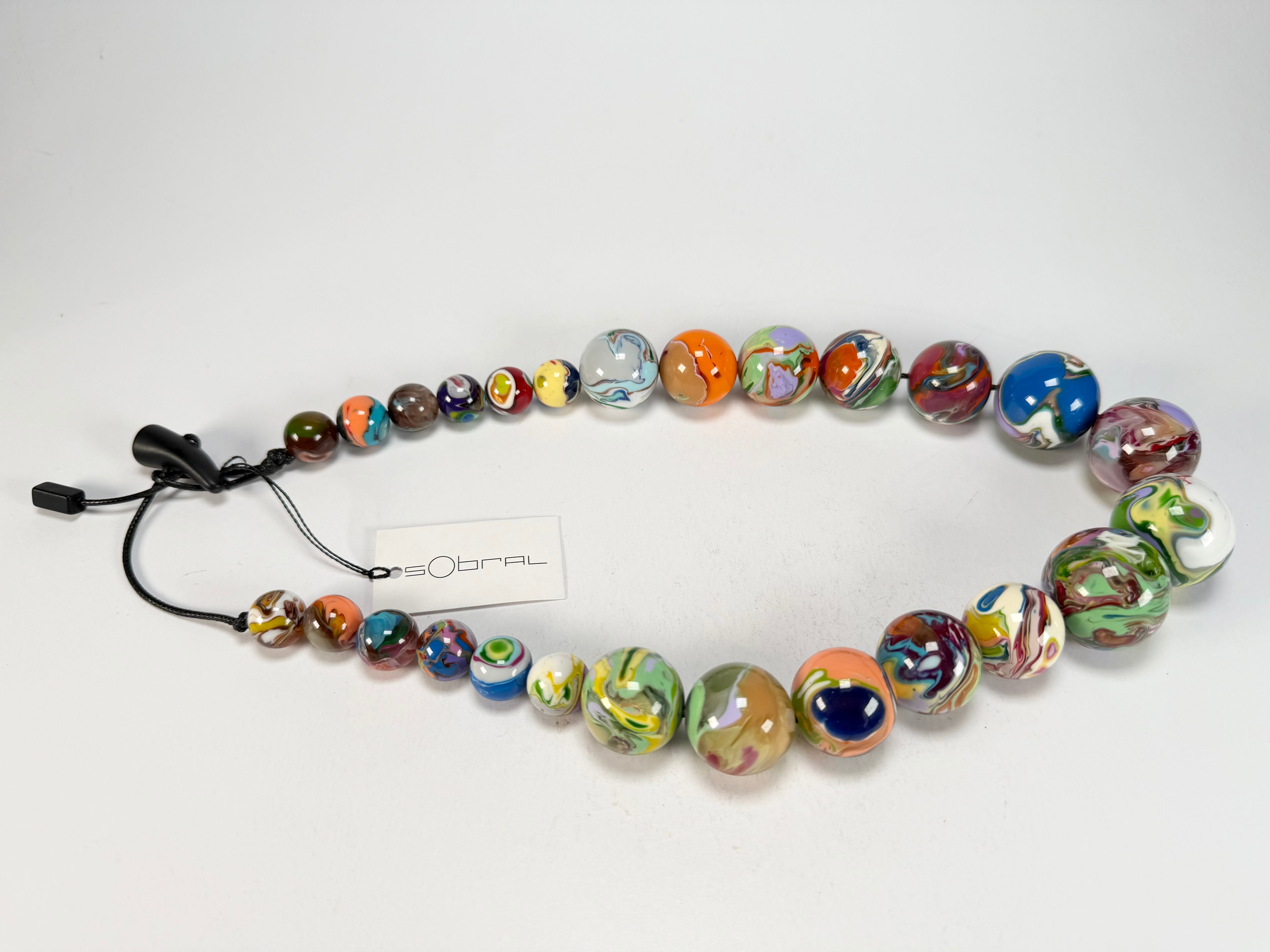Sobral - Planets "Jupiter" Pollock Resin Necklace ( 005453 )