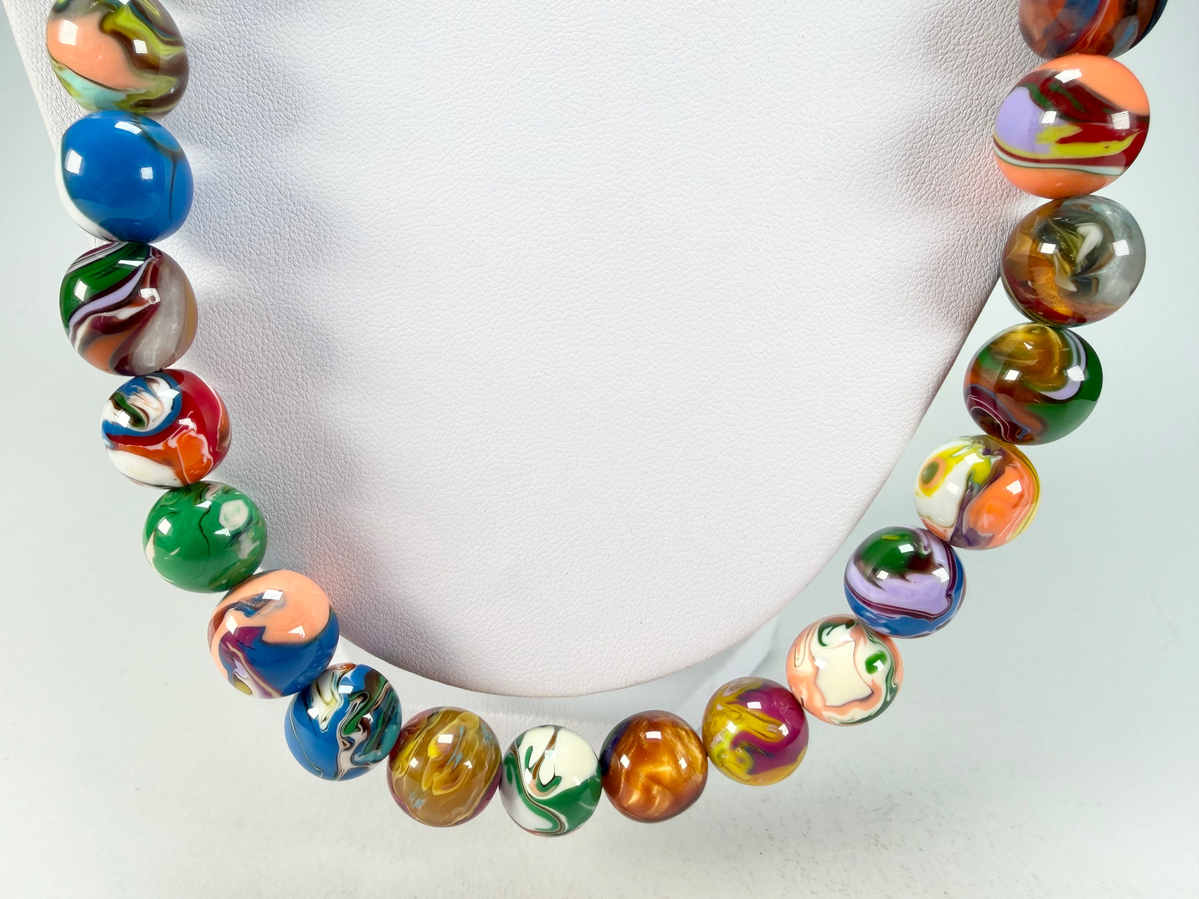 Sobral - Planets "Saturno" Pollock Resin Necklace ( 005451 )