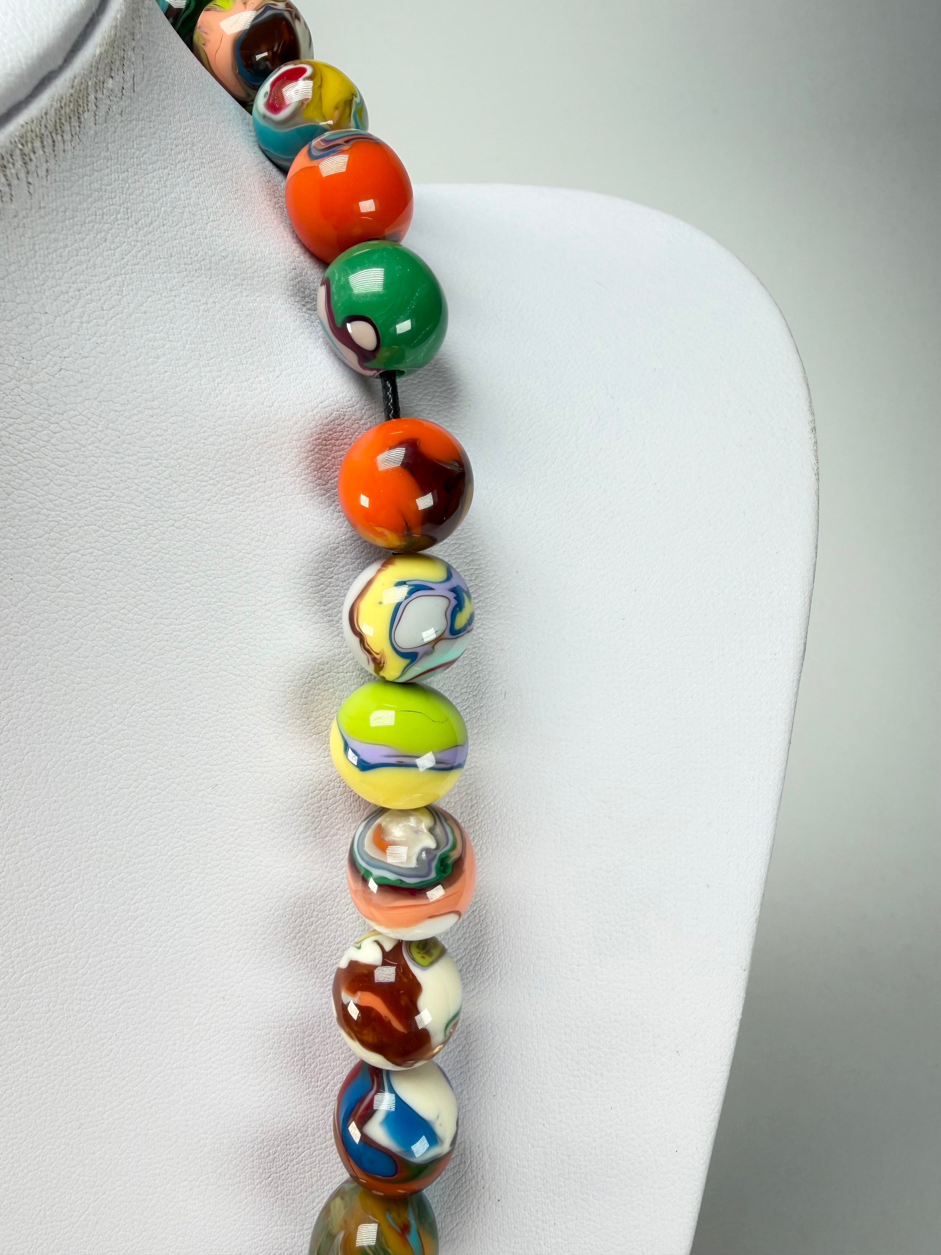 Sobral - Planets "Saturno" Pollock Resin Necklace ( 005451 )