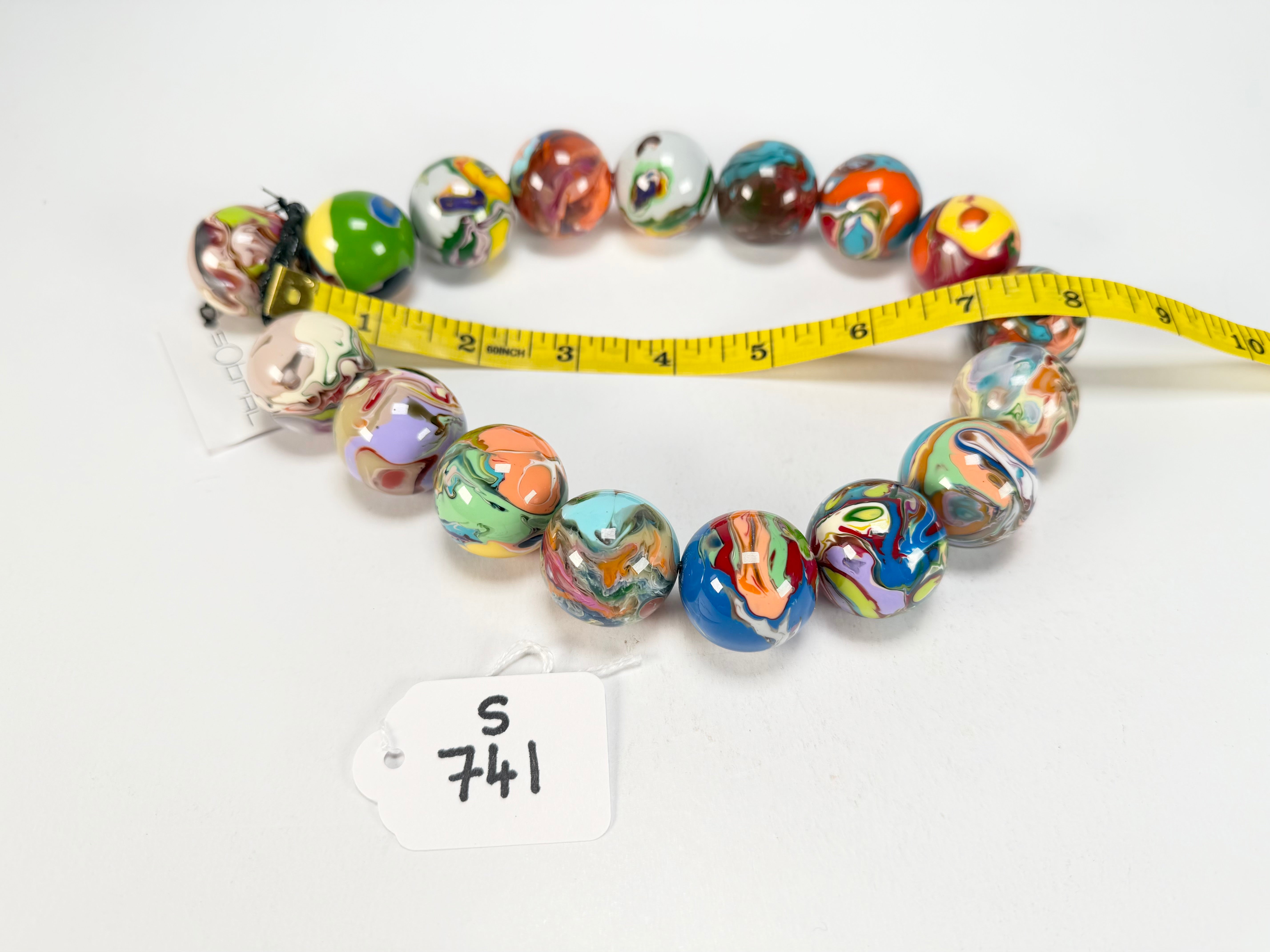 Sobral - Planets "Cluster" Studio Creation Pollock Resin Necklace ( 000000 )