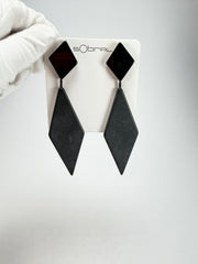 Sobral - Preto "Nial" Black Matt Resin Earrings ( 004203 )