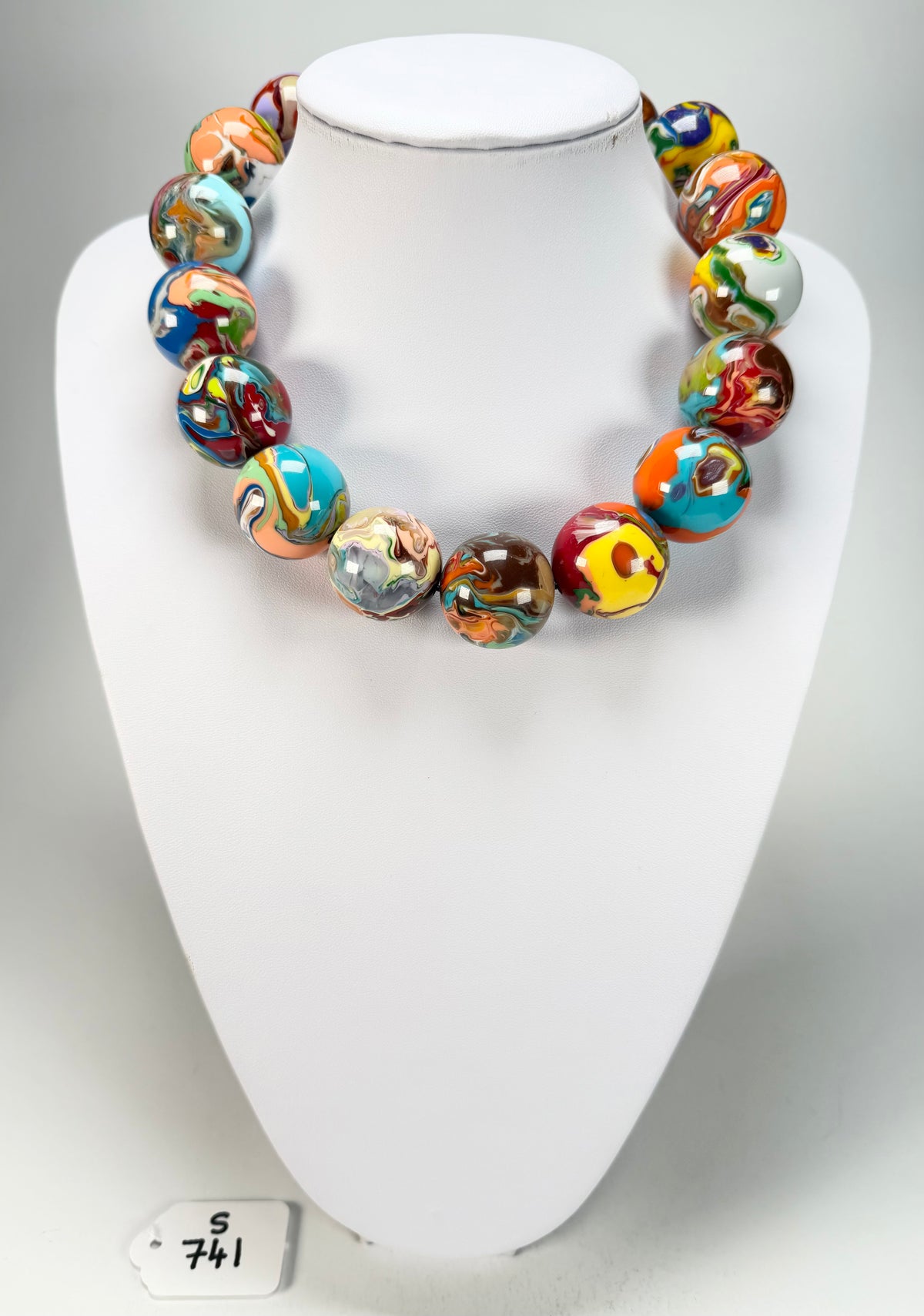 Sobral - Planets "Cluster" Studio Creation Pollock Resin Necklace ( 000000 )