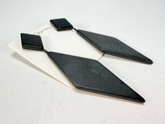Sobral - Preto "Nial" Black Matt Resin Earrings ( 004203 )