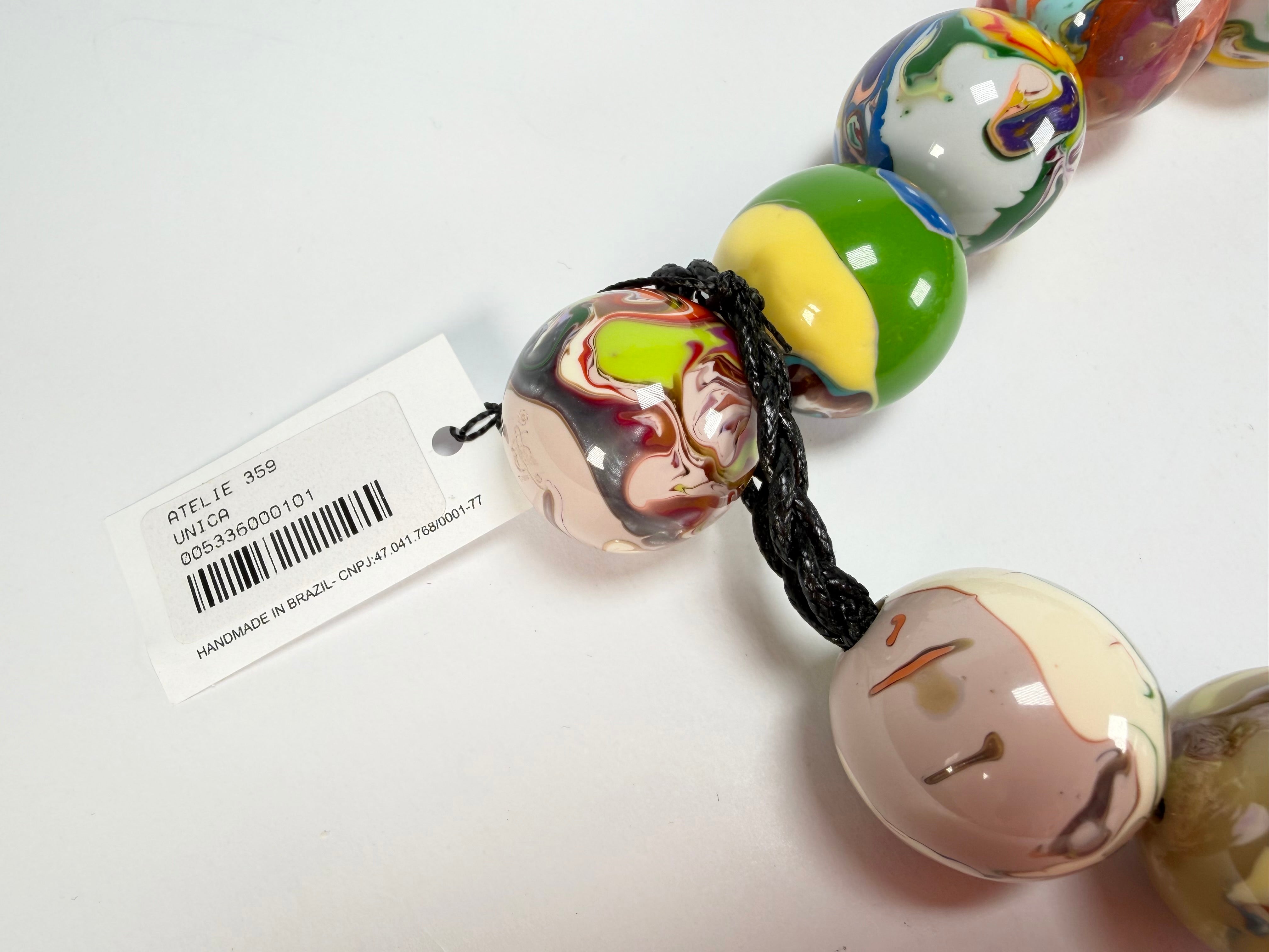 Sobral - Planets "Cluster" Studio Creation Pollock Resin Necklace ( 000000 )