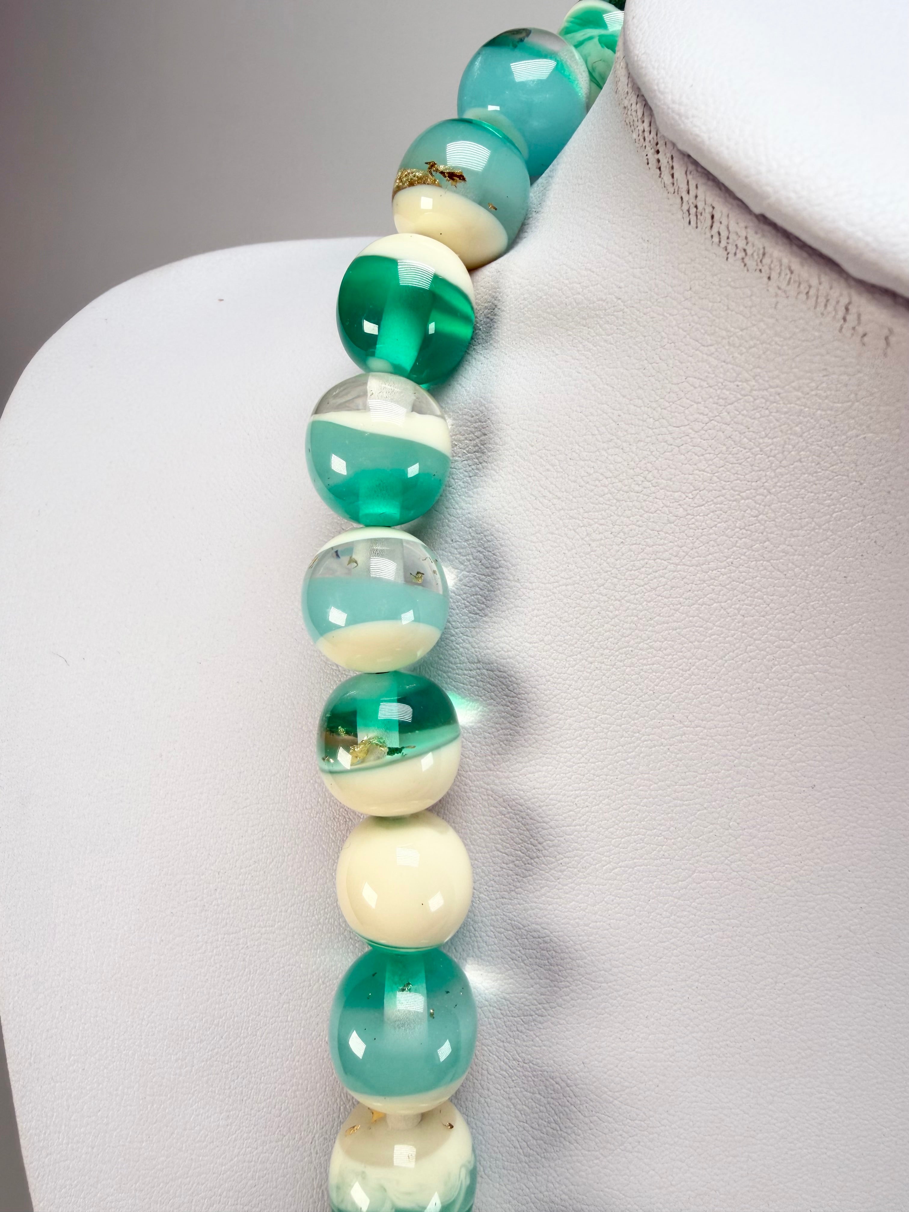 Sobral - Planets "Urano" Neptune Resin Necklace ( 005452 )