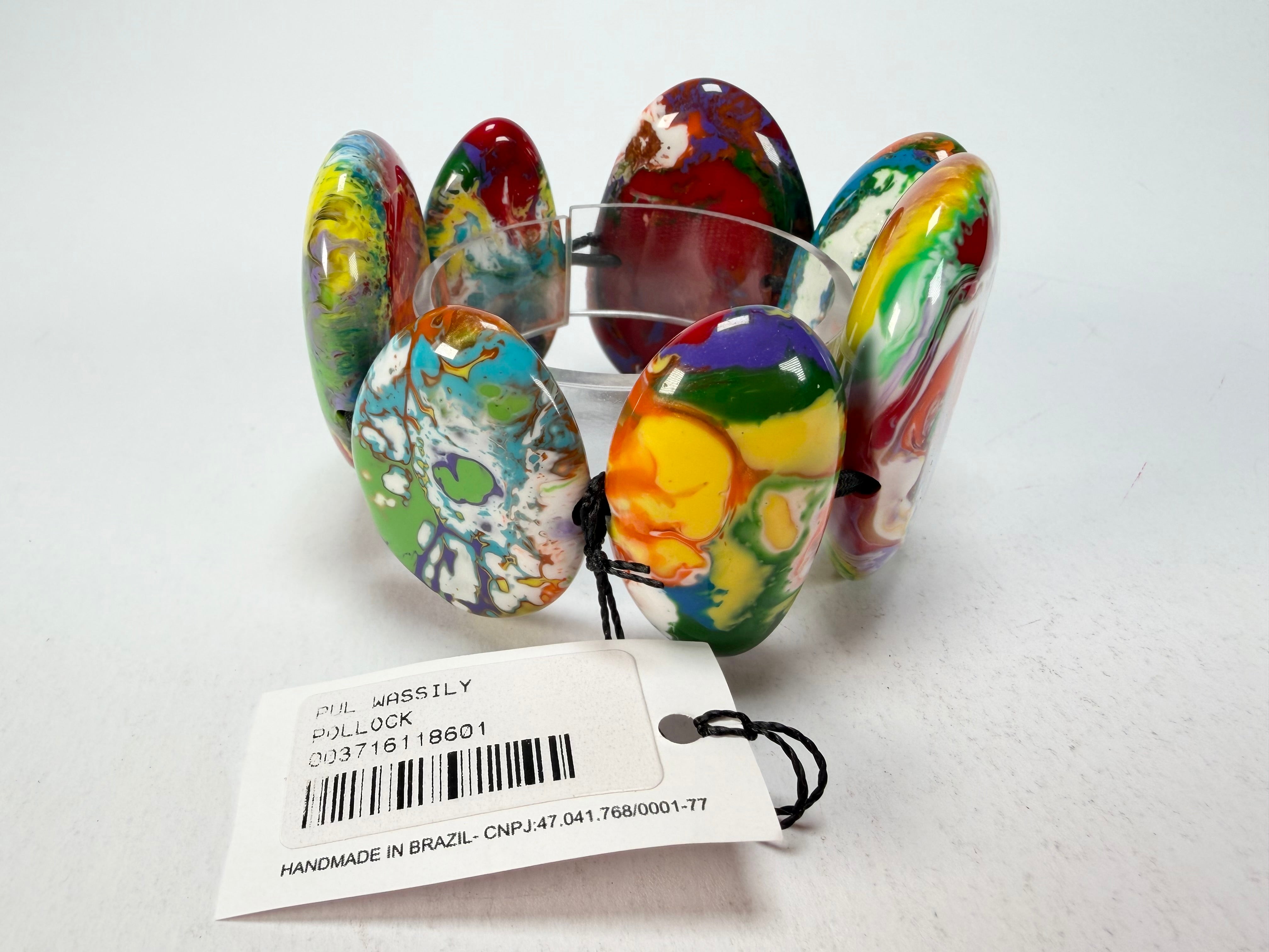 Sobral - Multi-Colour "Wassily" Pollock Elasticated Resin Bracelet ( 003716 )
