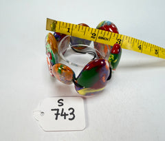 Sobral - Multi-Colour "Wassily" Pollock Elasticated Resin Bracelet ( 003716 )