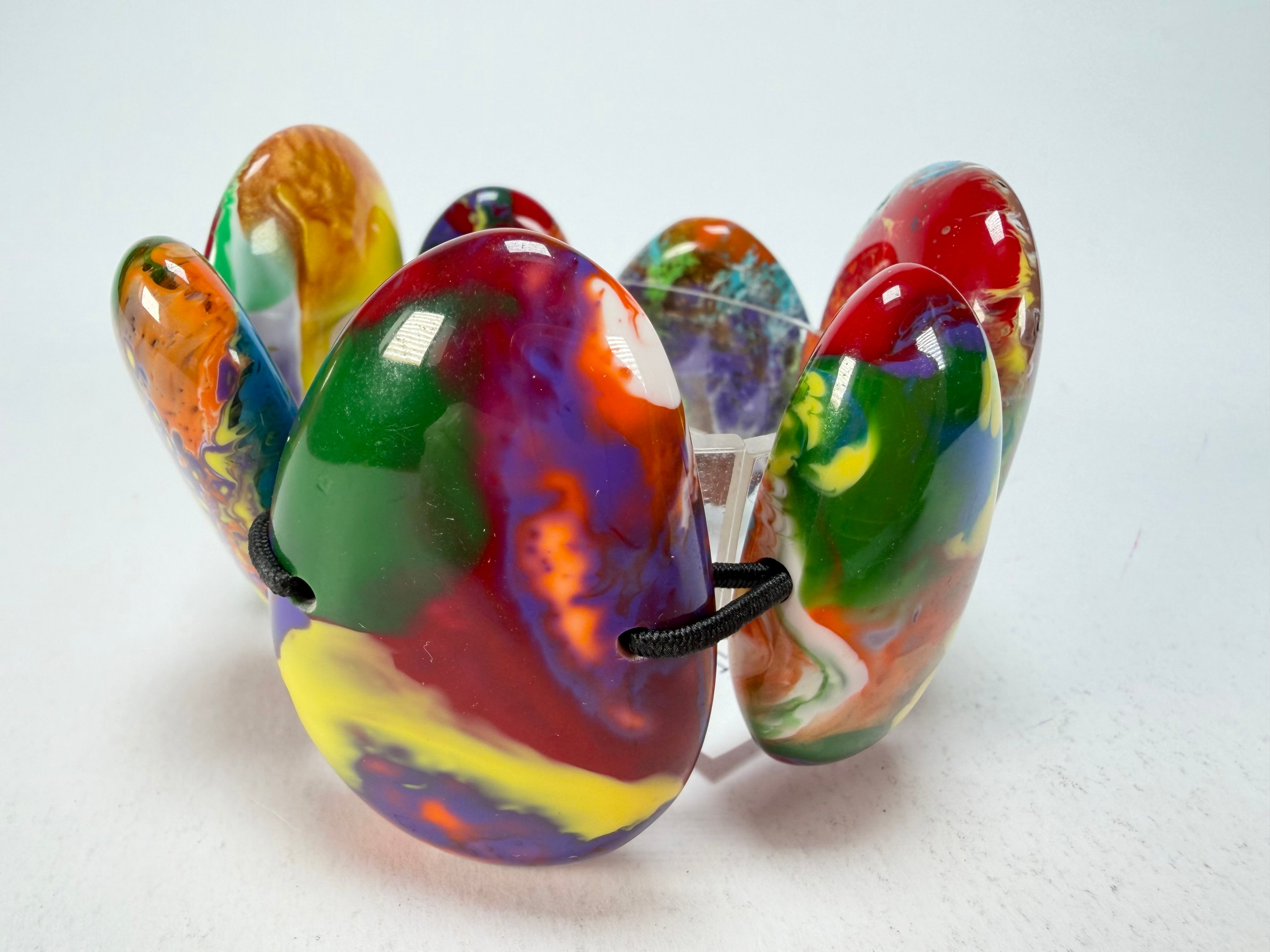 Sobral - Multi-Colour "Wassily" Pollock Elasticated Resin Bracelet ( 003716 )