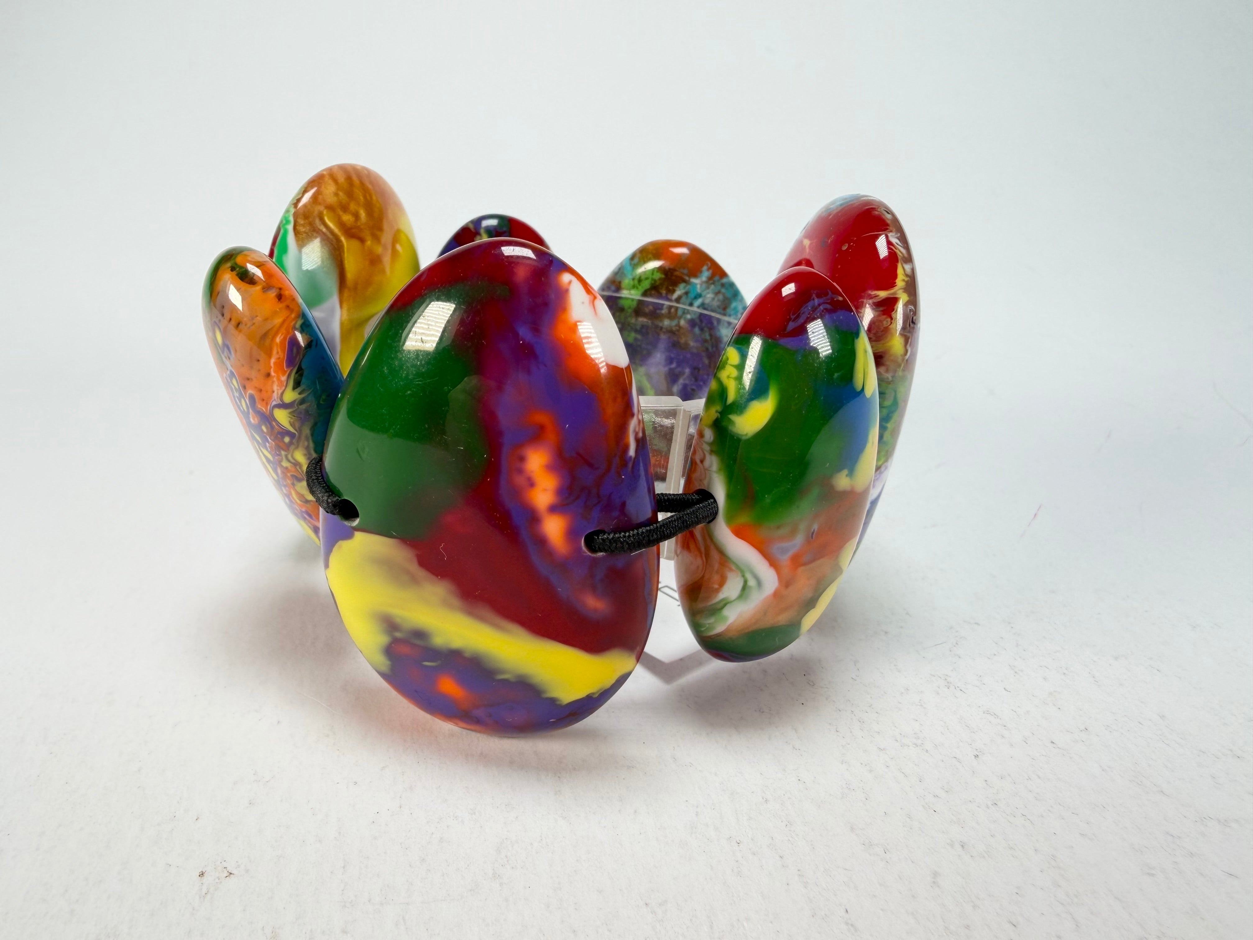 Sobral - Multi-Colour "Wassily" Pollock Elasticated Resin Bracelet ( 003716 )