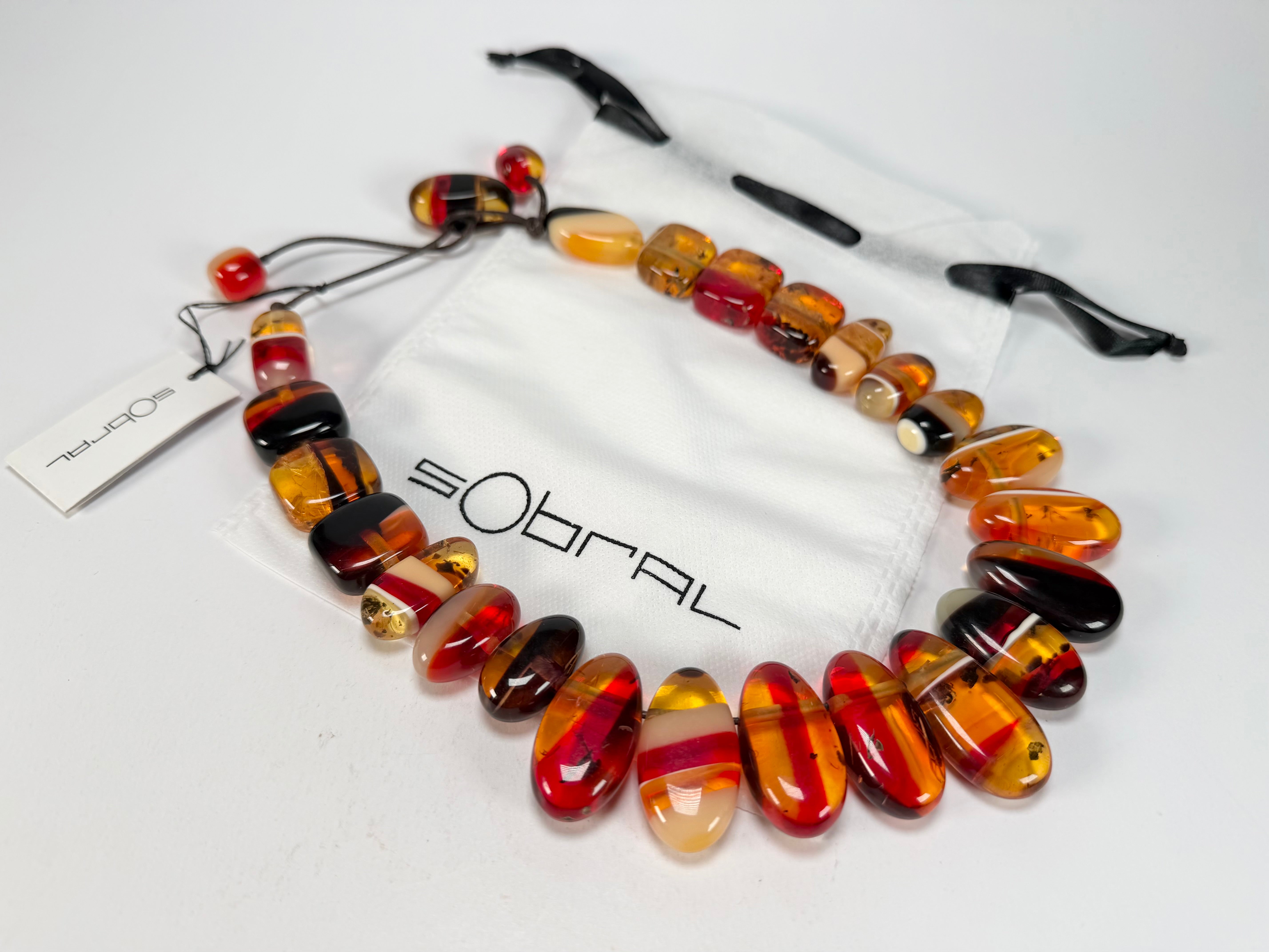 Sobral - Eco Amber "Studio Pebbles" Studio Creation Resin Necklace ( 000000 )