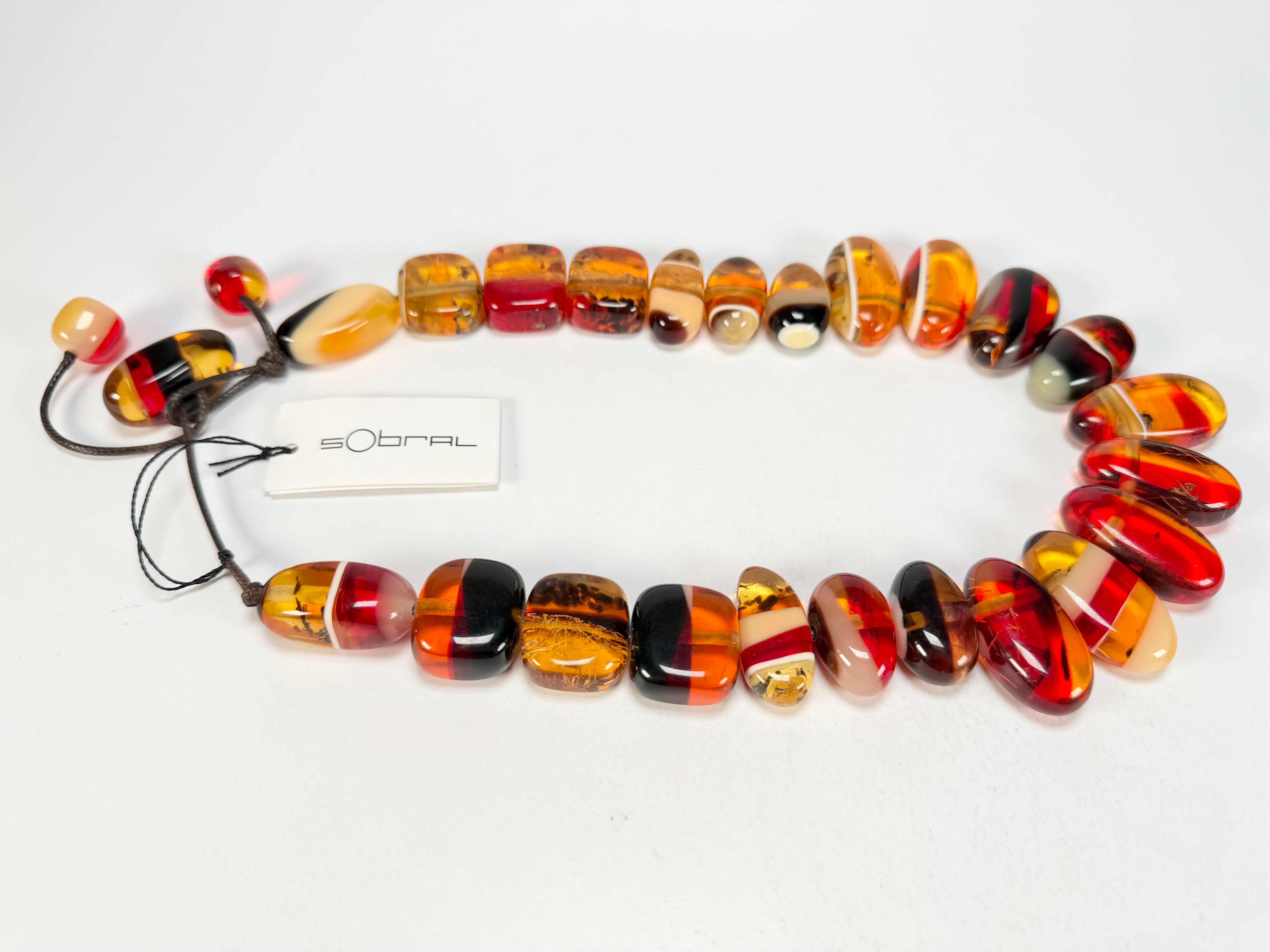Sobral - Eco Amber "Studio Pebbles" Studio Creation Resin Necklace ( 000000 )