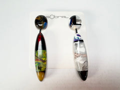 Sobral - Patchwork "Agudo" Studio Creation Resin Earrings ( 000000 )