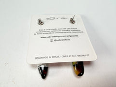 Sobral - Patchwork "Agudo" Studio Creation Resin Earrings ( 000000 )