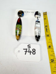 Sobral - Patchwork "Agudo" Studio Creation Resin Earrings ( 000000 )