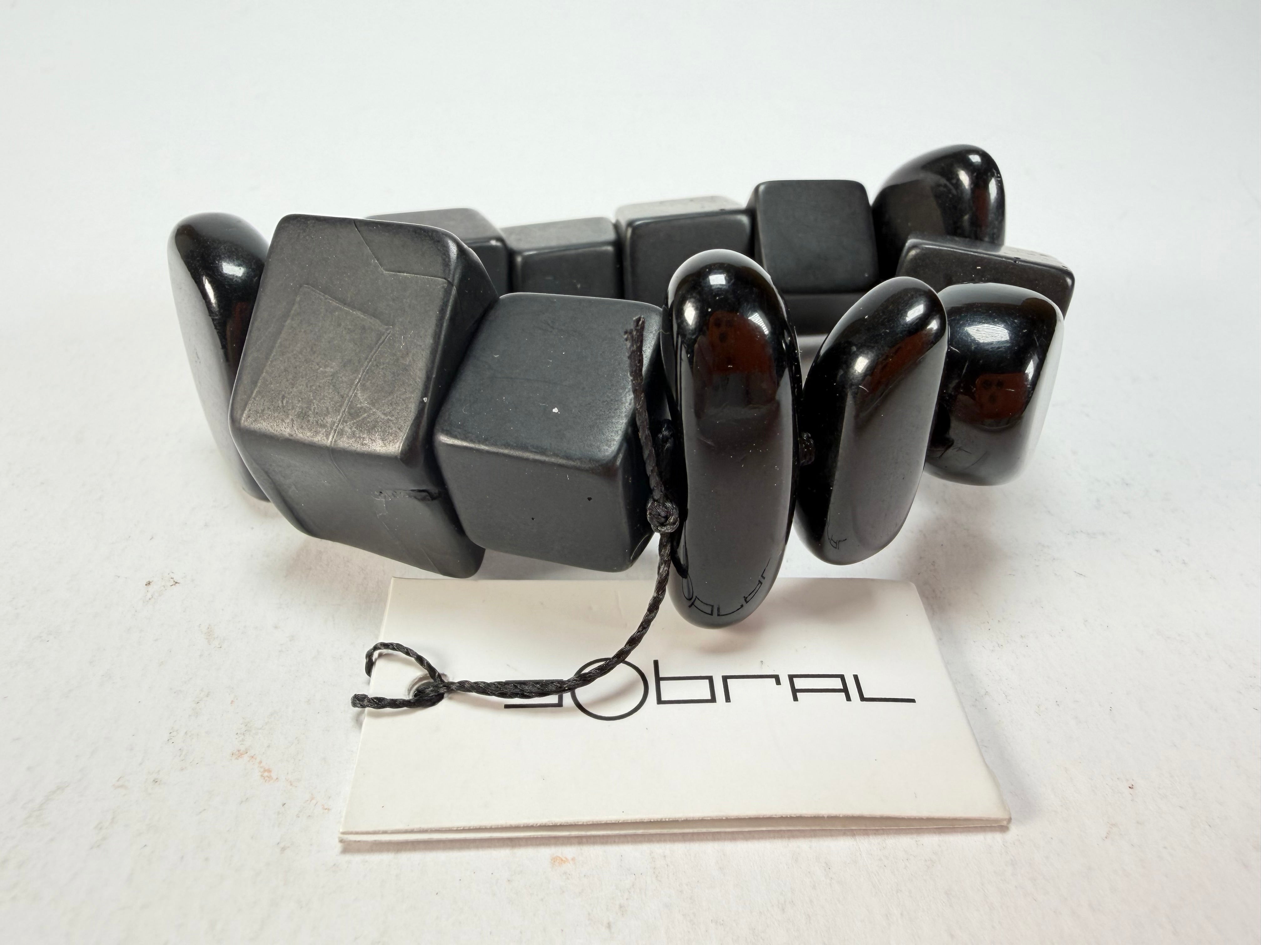 Sobral - Indiana "Noir" Black Mix Elasticated Resin Bracelet ( 000210 )