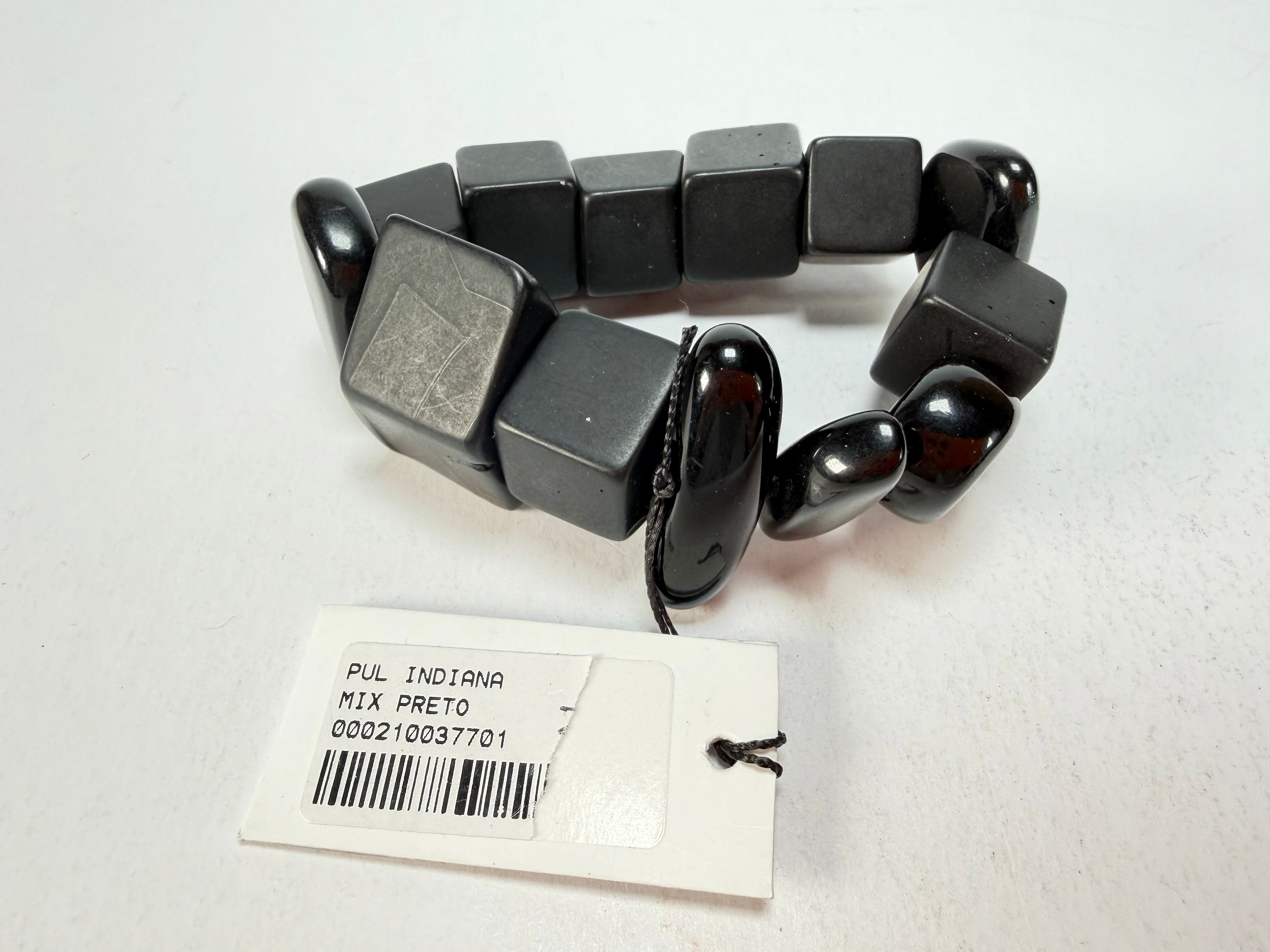 Sobral - Indiana "Noir" Black Mix Elasticated Resin Bracelet ( 000210 )
