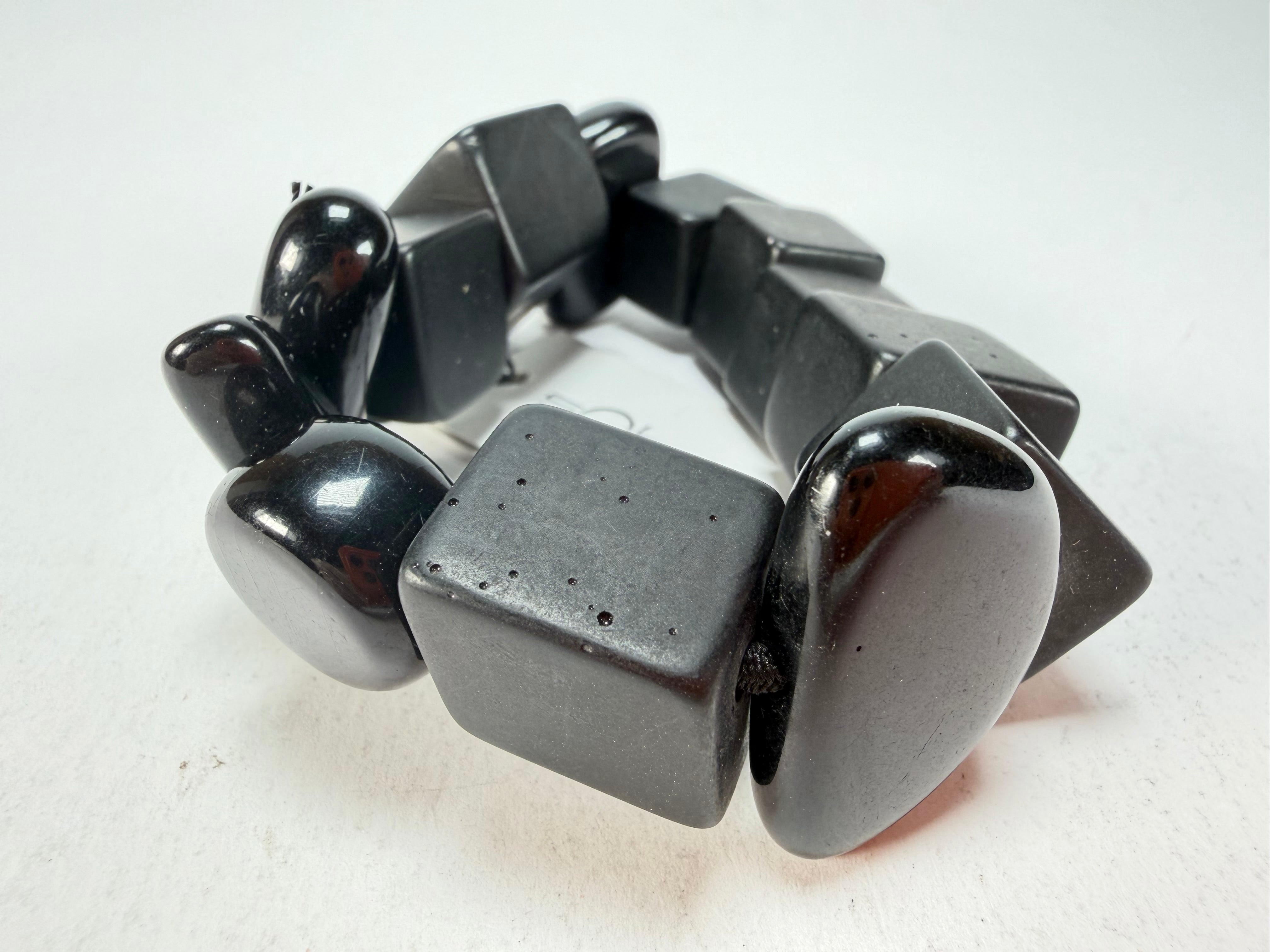 Sobral - Indiana "Noir" Black Mix Elasticated Resin Bracelet ( 000210 )