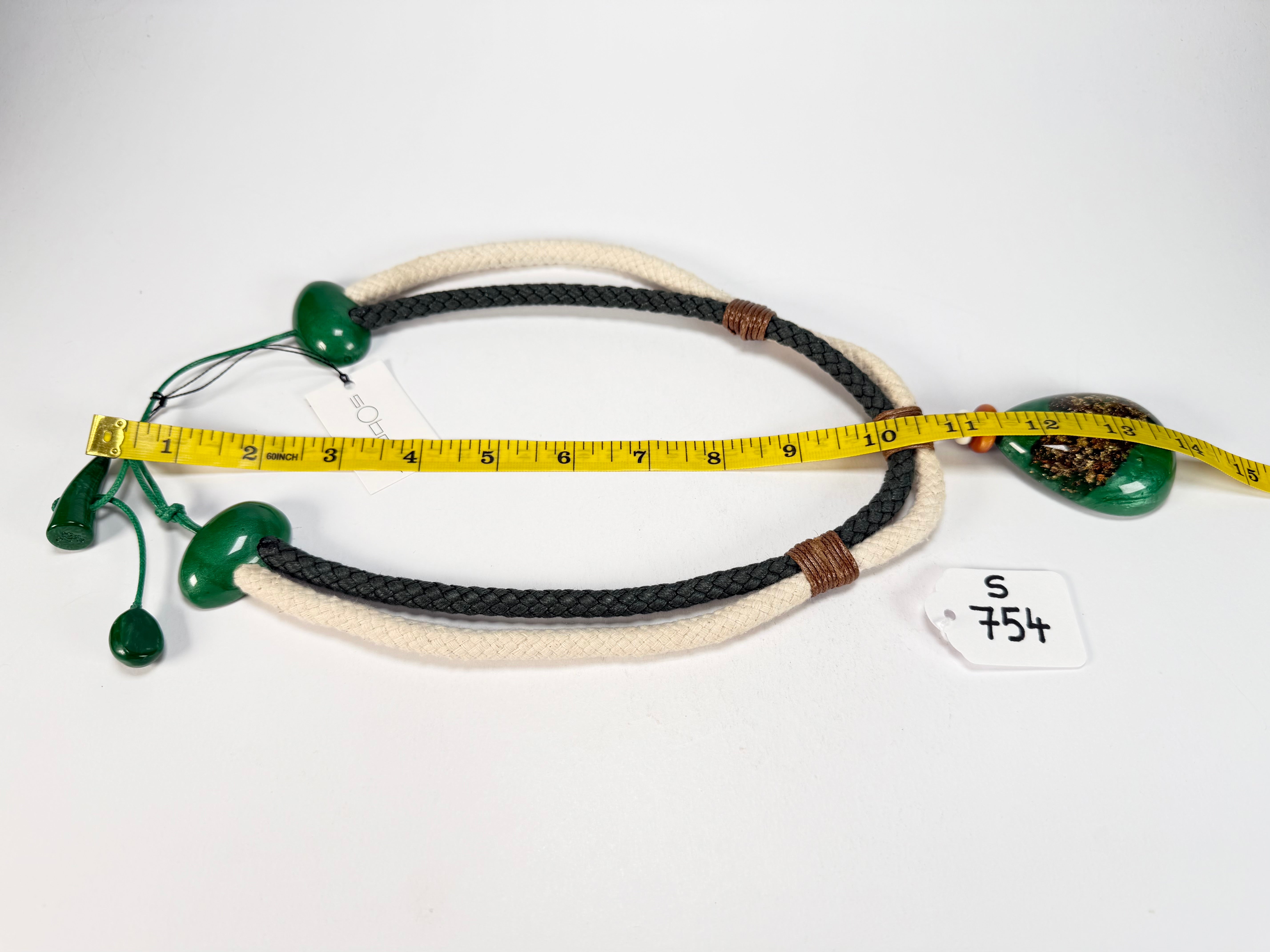 Sobral - Metalique Orlando "Rope Pendant" Studio Creation Green Dual Rope Resin Necklace ( 000000 )