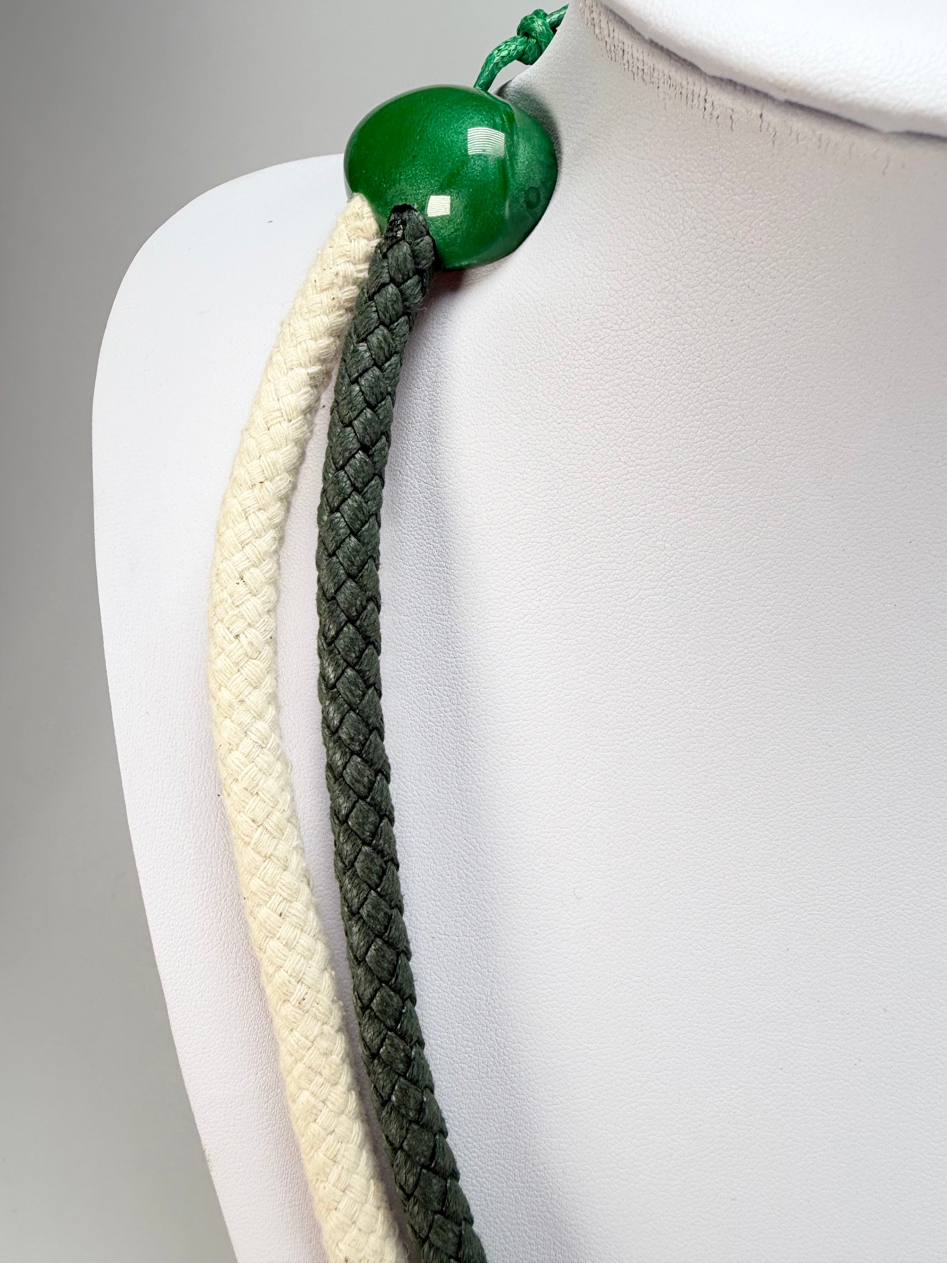 Sobral - Metalique Orlando "Rope Pendant" Studio Creation Green Dual Rope Resin Necklace ( 000000 )