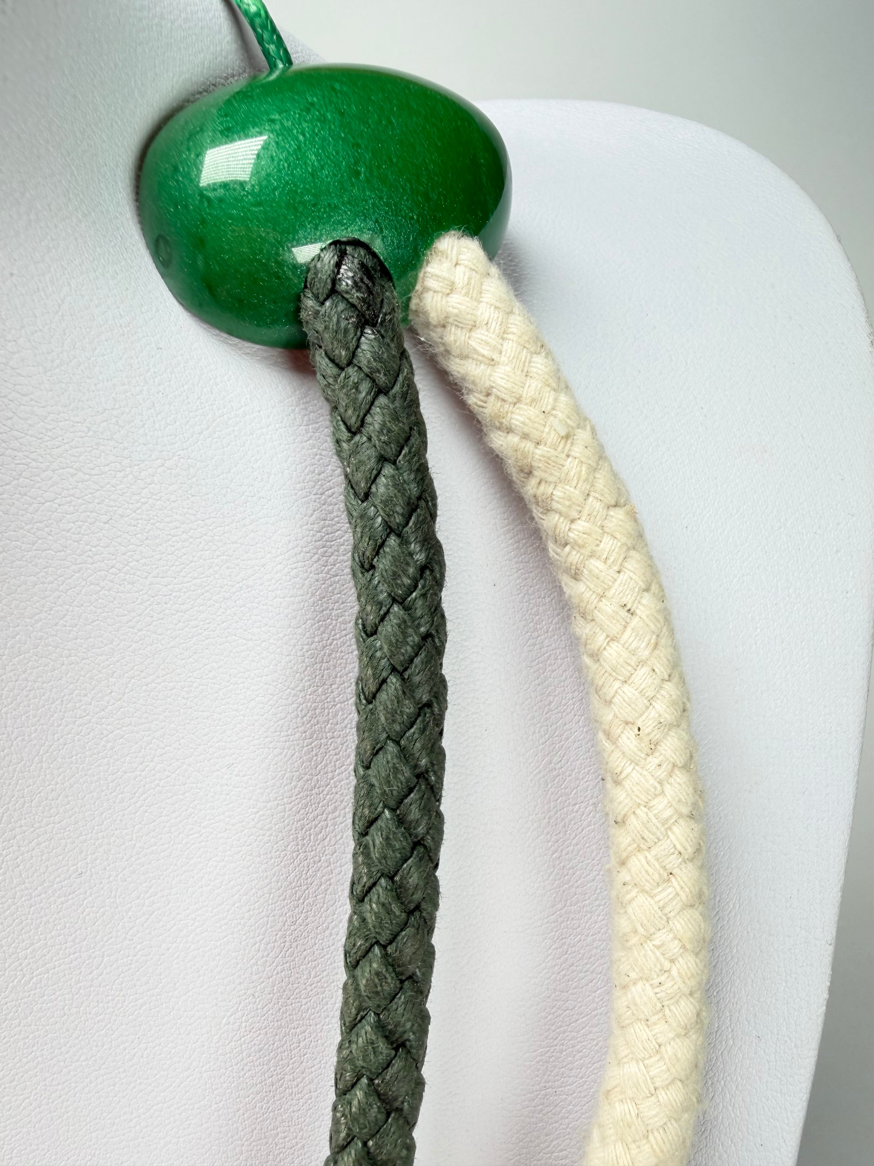Sobral - Metalique Orlando "Rope Pendant" Studio Creation Green Dual Rope Resin Necklace ( 000000 )