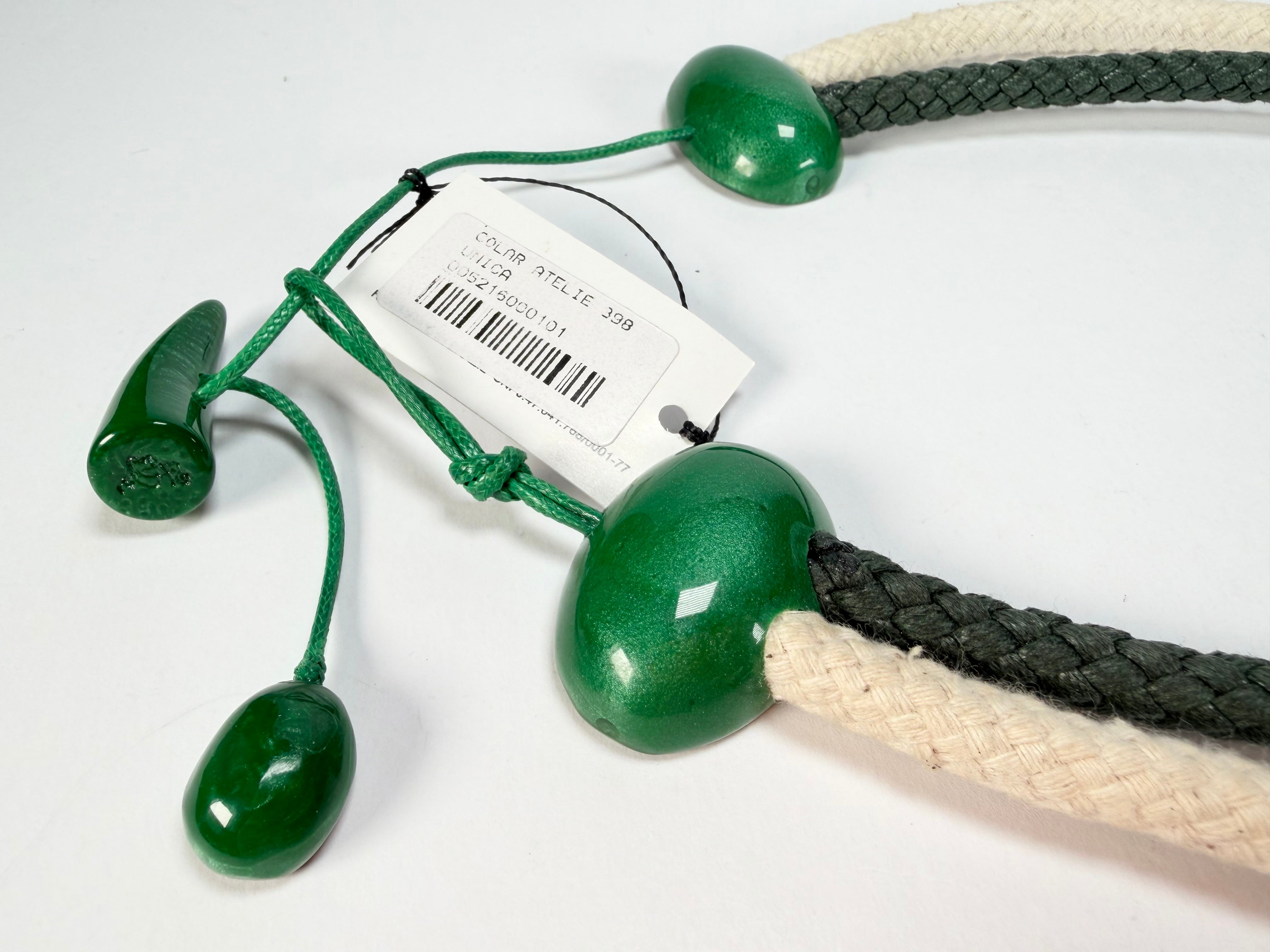 Sobral - Metalique Orlando "Rope Pendant" Studio Creation Green Dual Rope Resin Necklace ( 000000 )