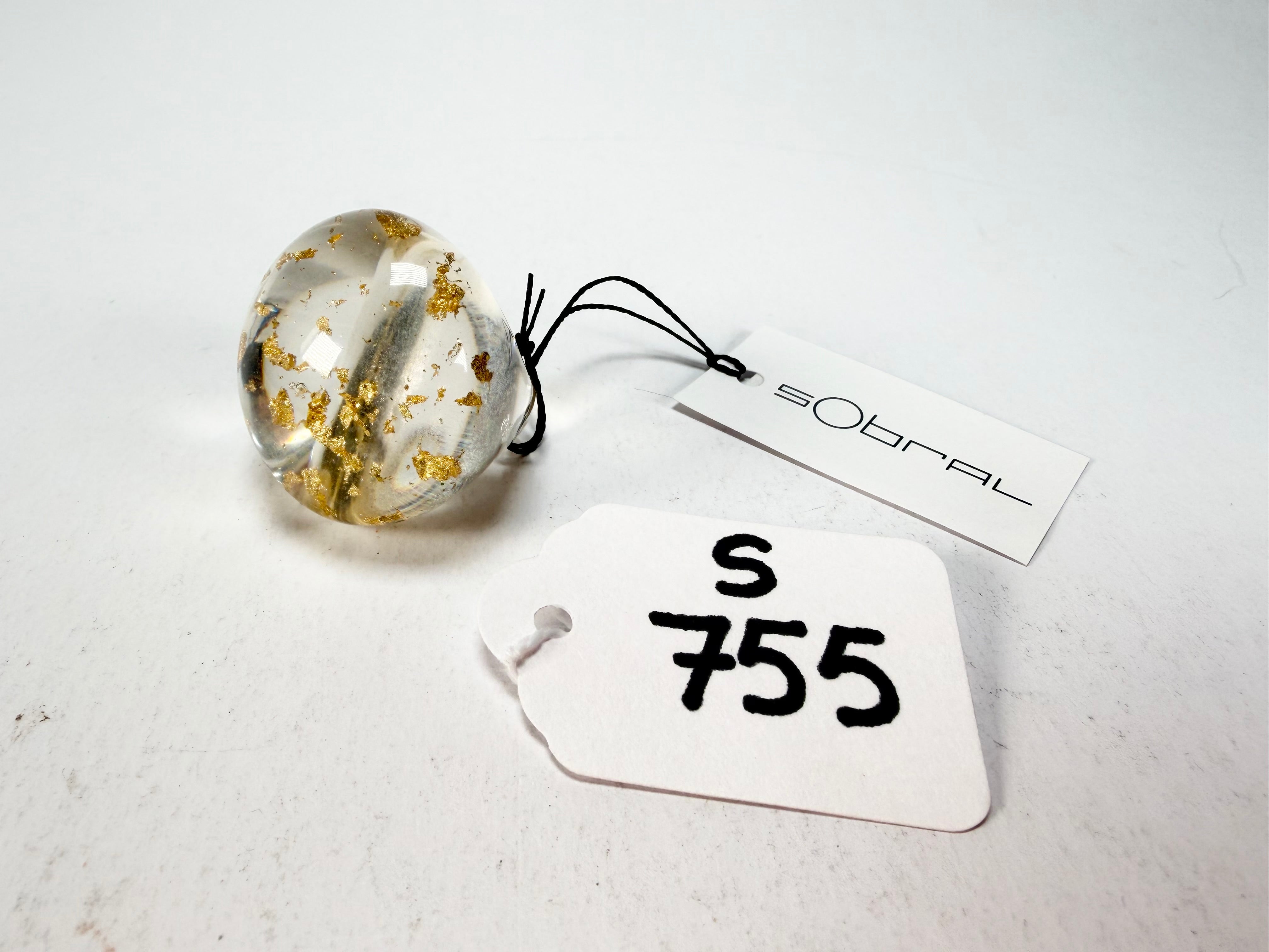 Sobral - Metalique "Afrodite" Resin Ring ( 002789 ) - Size UK P / US 7.5