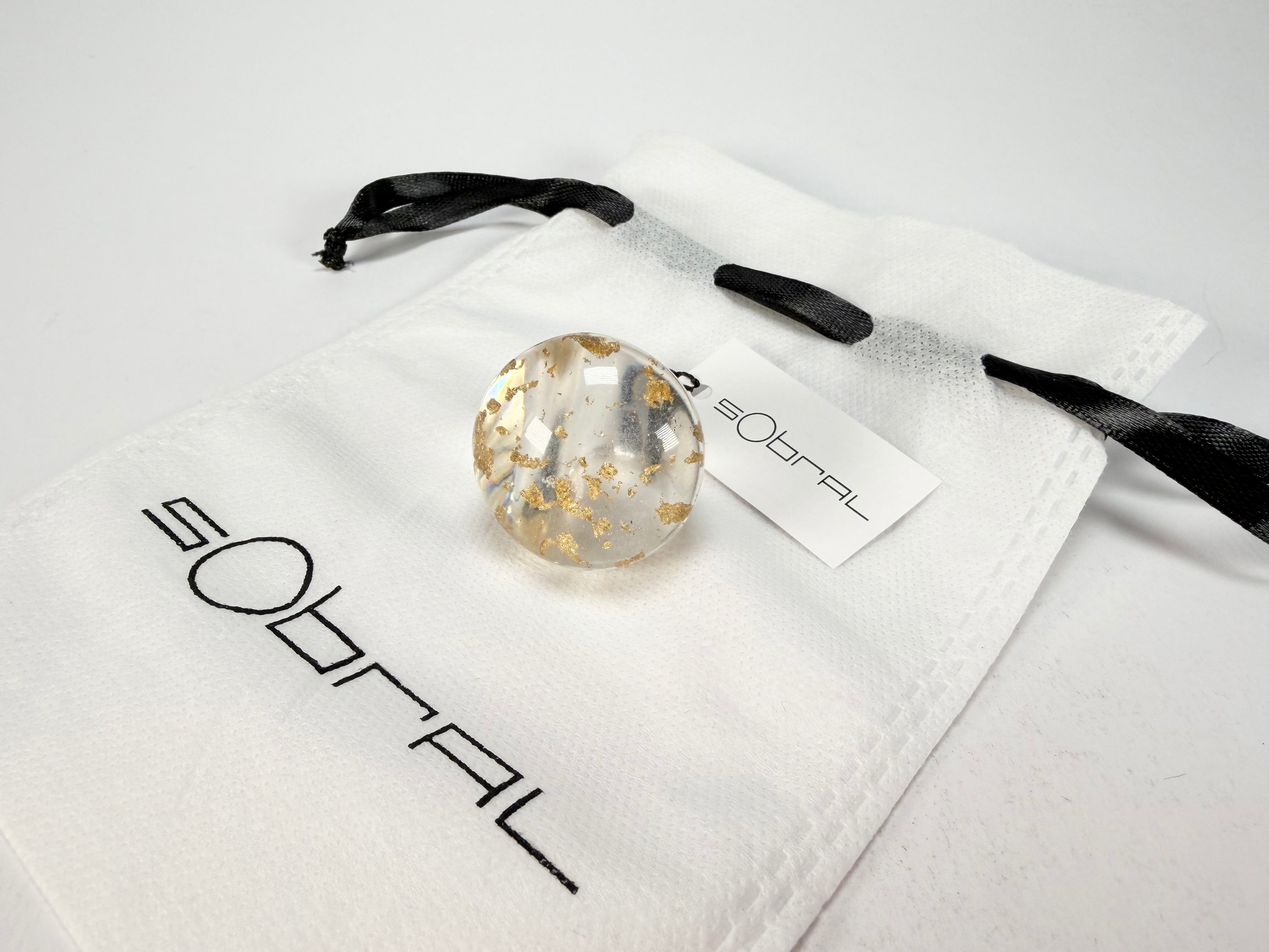 Sobral - Metalique "Afrodite" Resin Ring ( 002789 ) - Size UK P / US 7.5