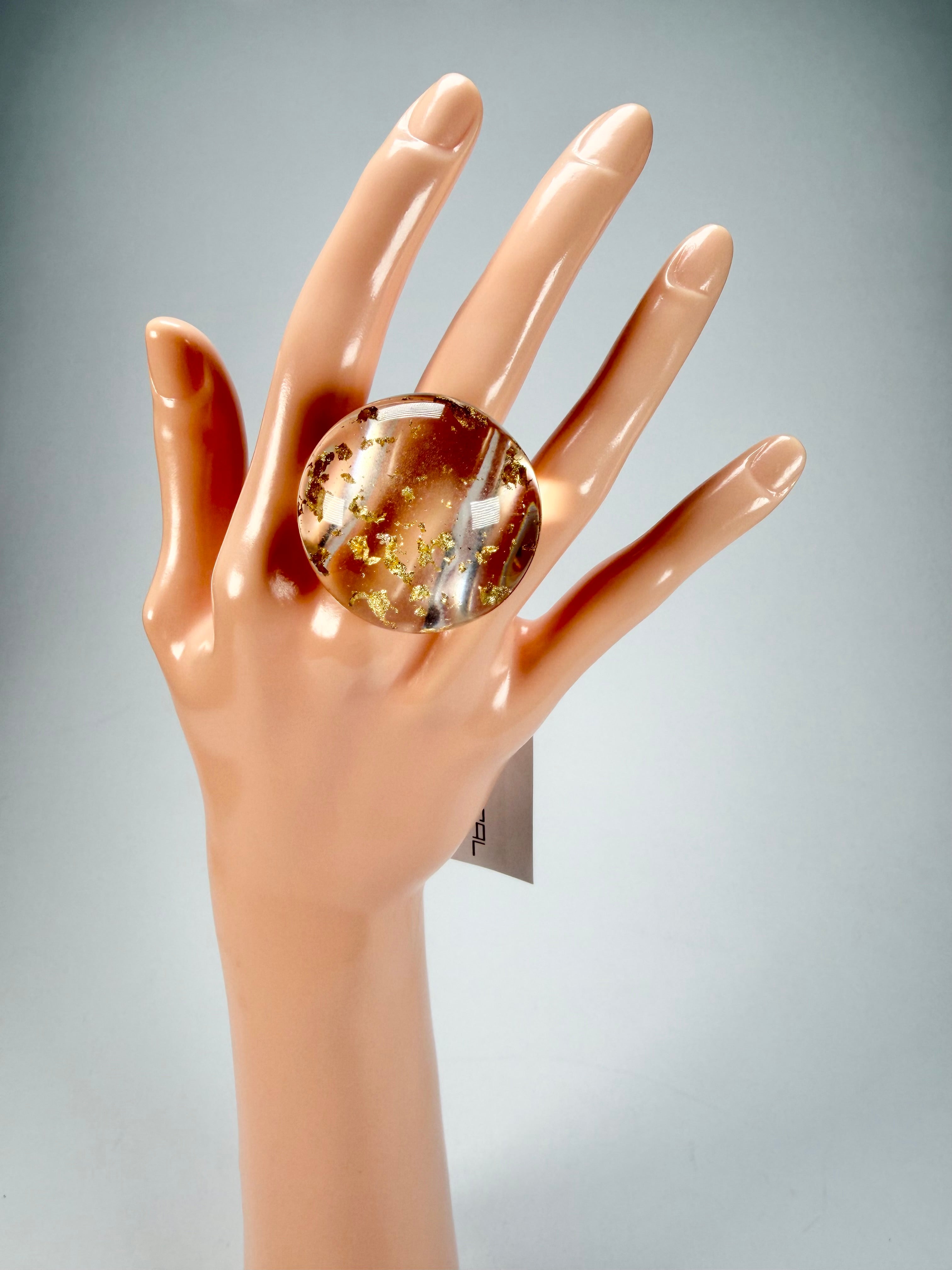 Sobral - Metalique "Afrodite" Resin Ring ( 002789 ) - Size UK P / US 7.5