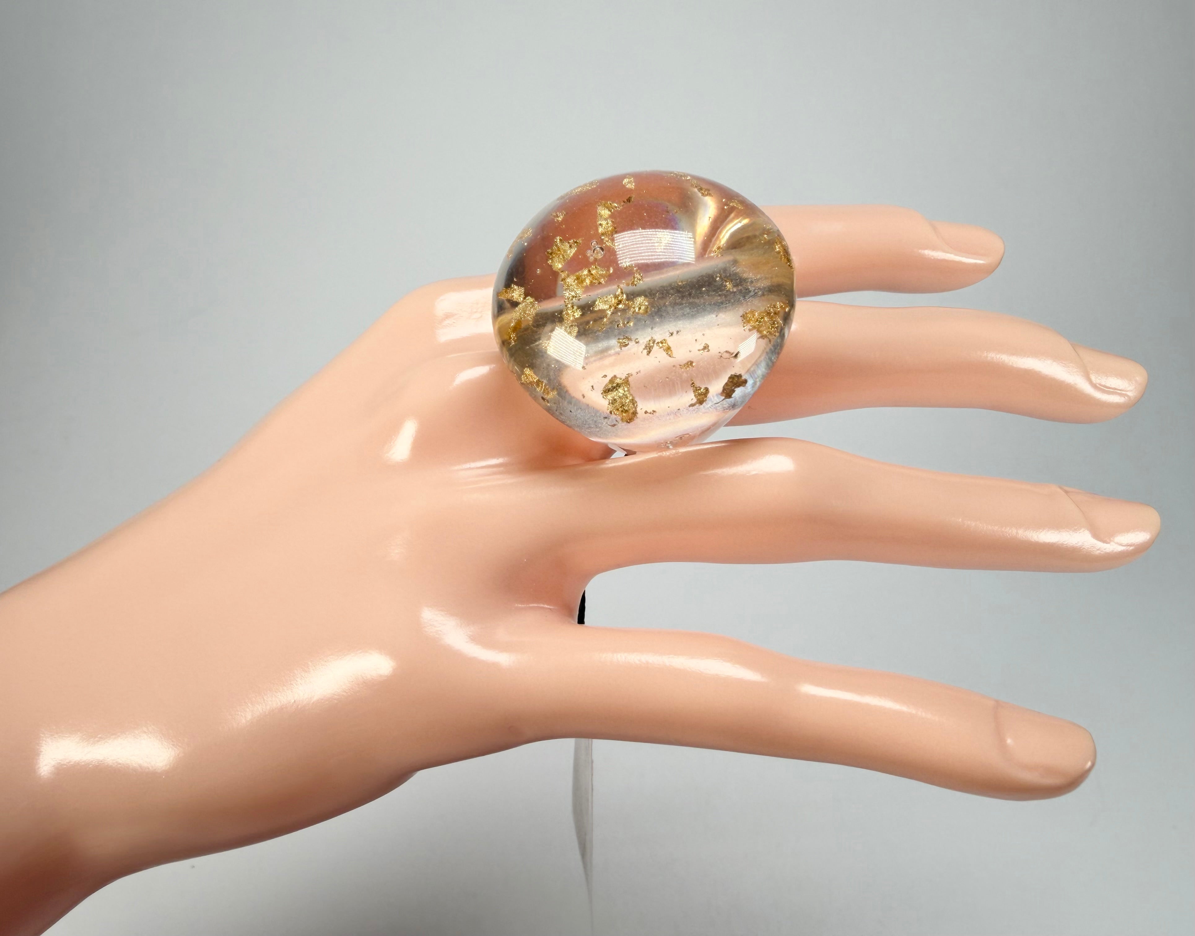 Sobral - Metalique "Afrodite" Resin Ring ( 002789 ) - Size UK P / US 7.5
