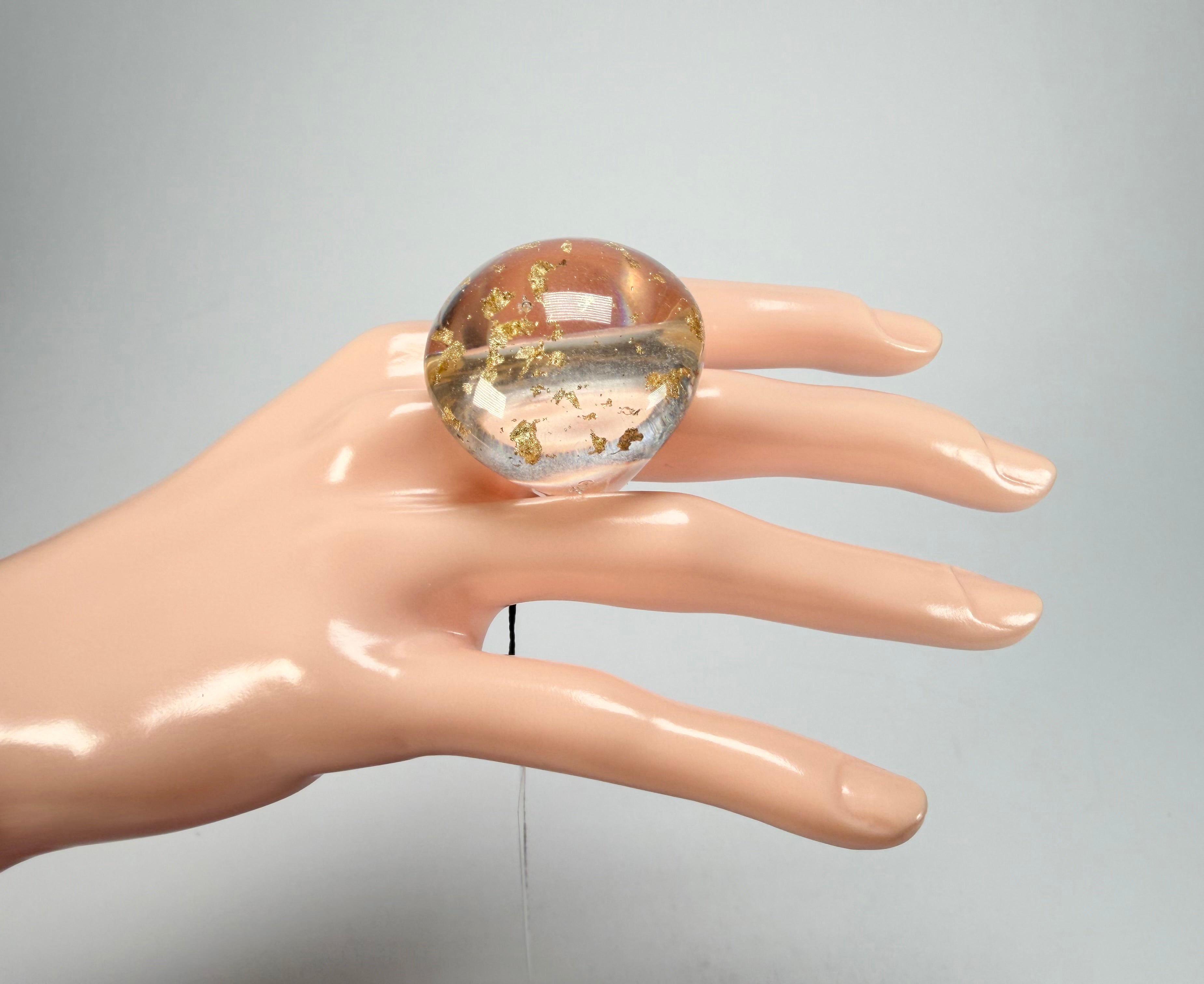 Sobral - Metalique "Afrodite" Resin Ring ( 002789 ) - Size UK P / US 7.5