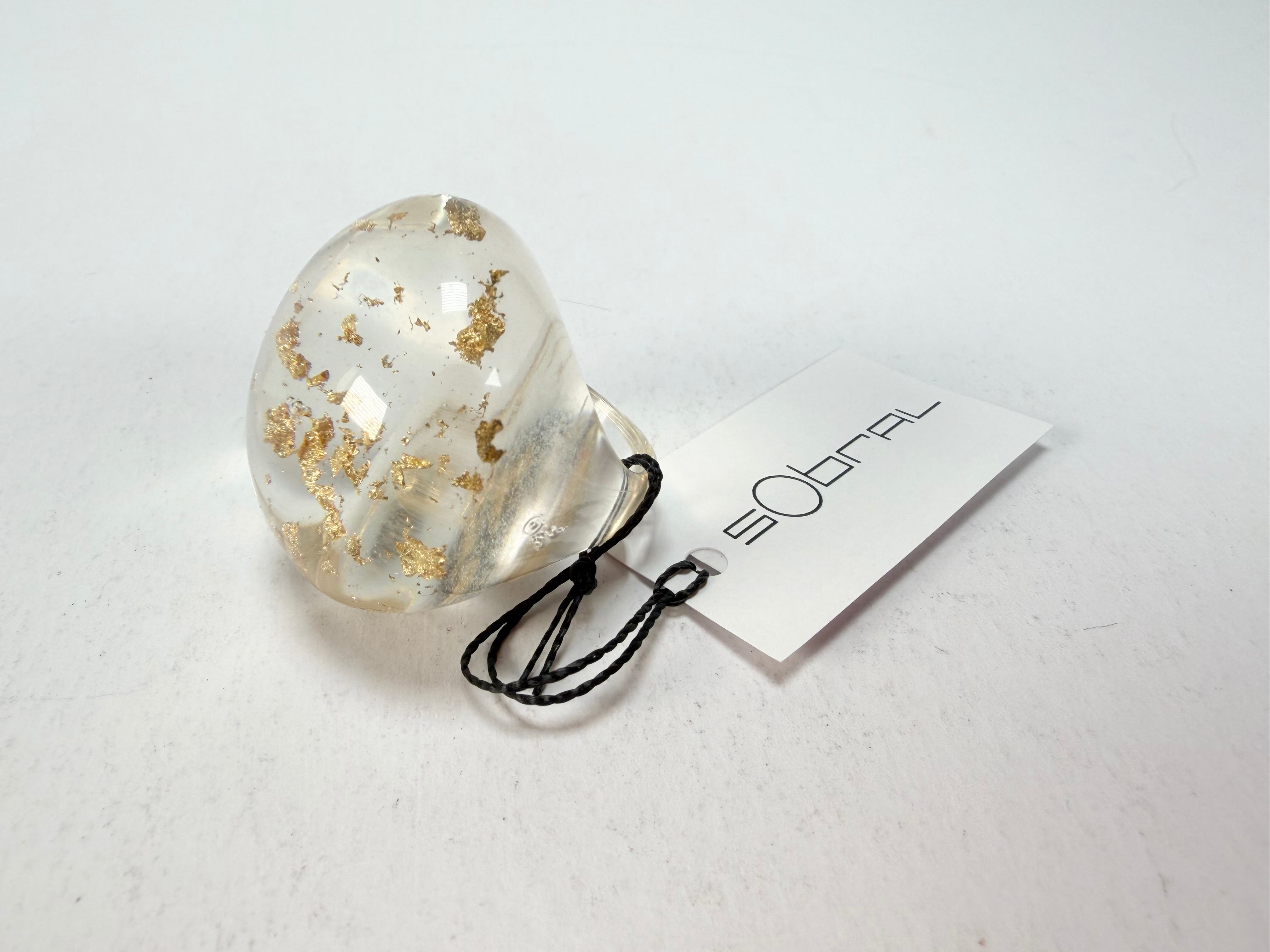 Sobral - Metalique "Afrodite" Resin Ring ( 002789 ) - Size UK P / US 7.5