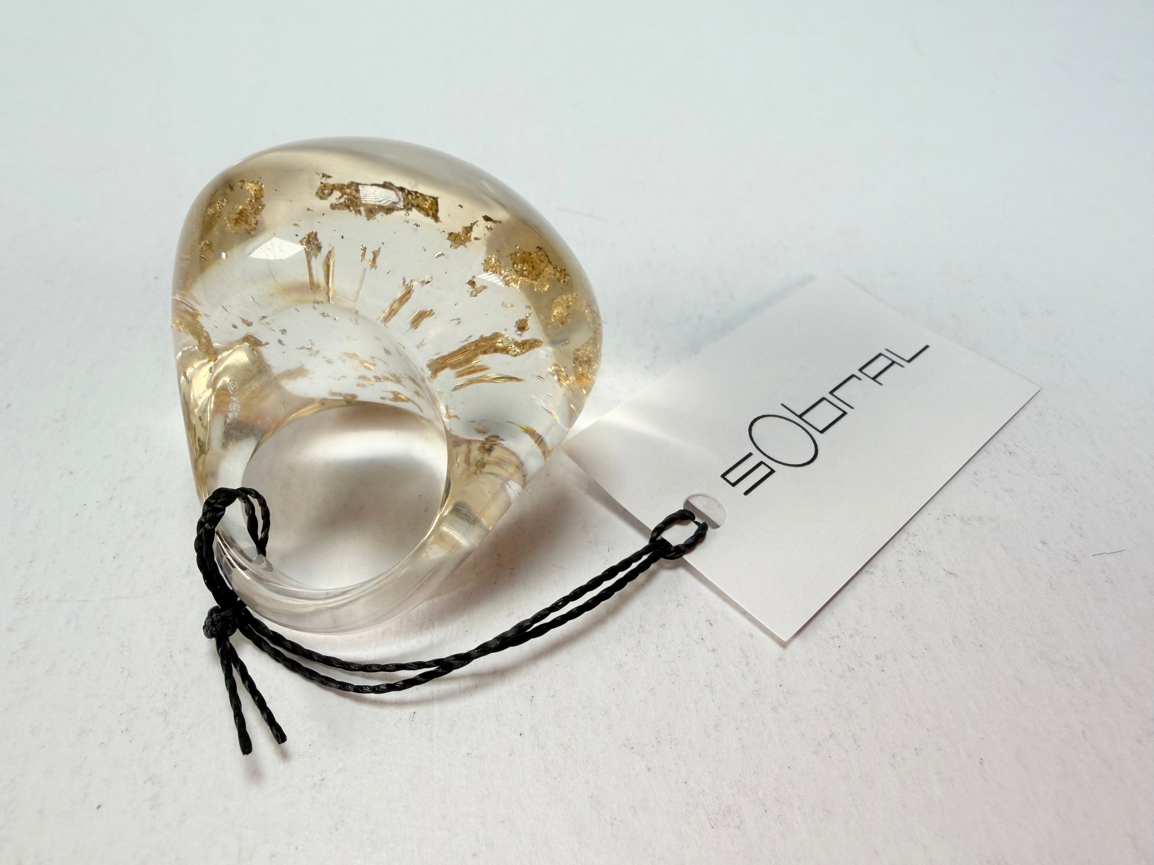 Sobral - Metalique "Afrodite" Resin Ring ( 002789 ) - Size UK P / US 7.5