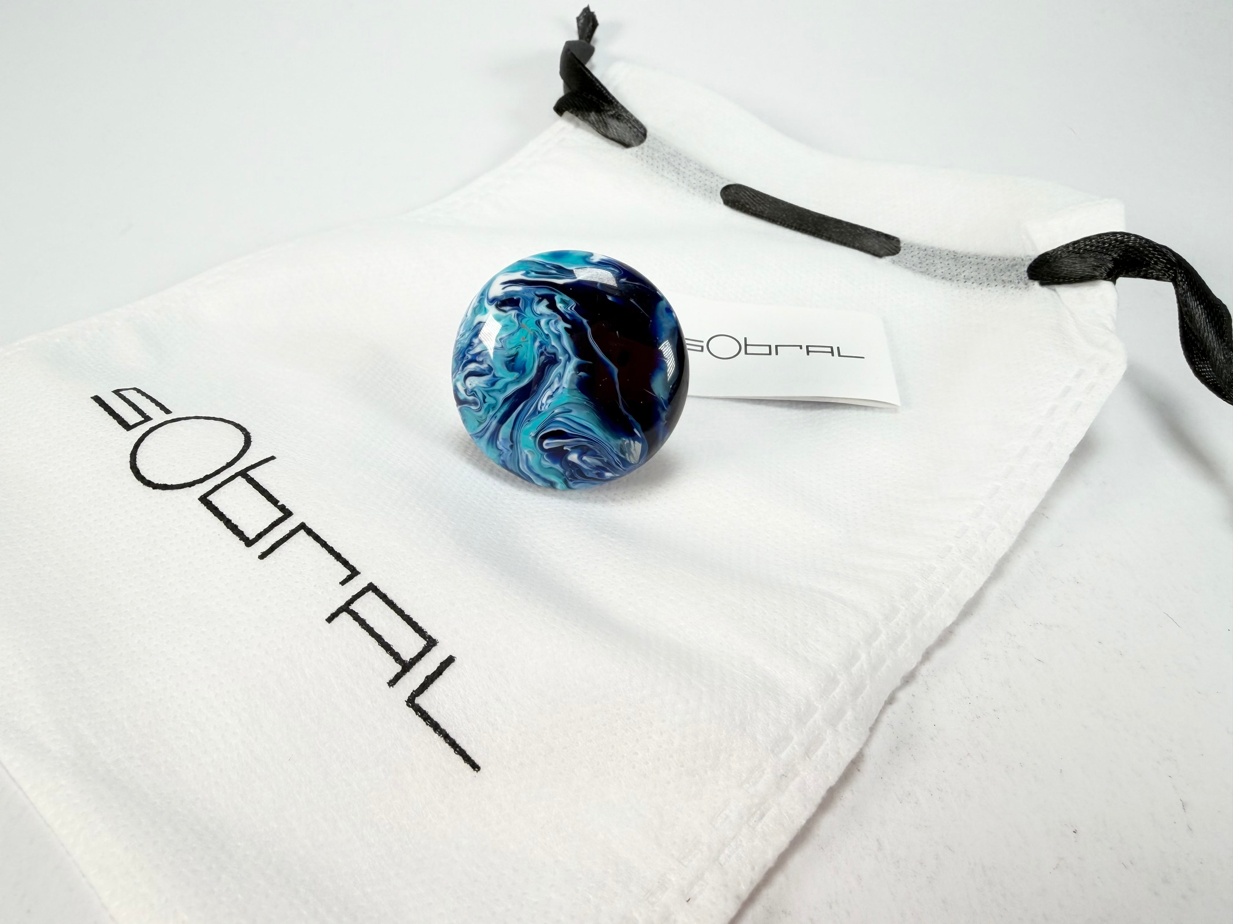 Sobral - Onda Azul "Onda Circle" Blue Resin Ring ( 005324 ) - Size UK N / US 6.5