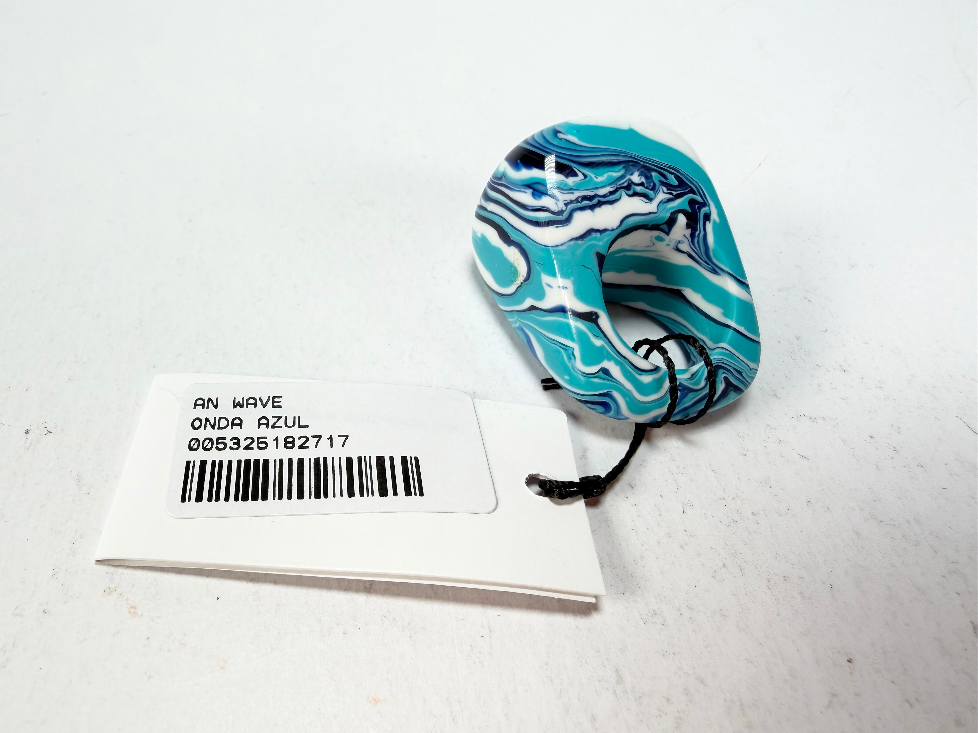 Sobral - Onda Azul "Wave" Blue Resin Ring ( 005325 ) - Size UK N / US 6.5