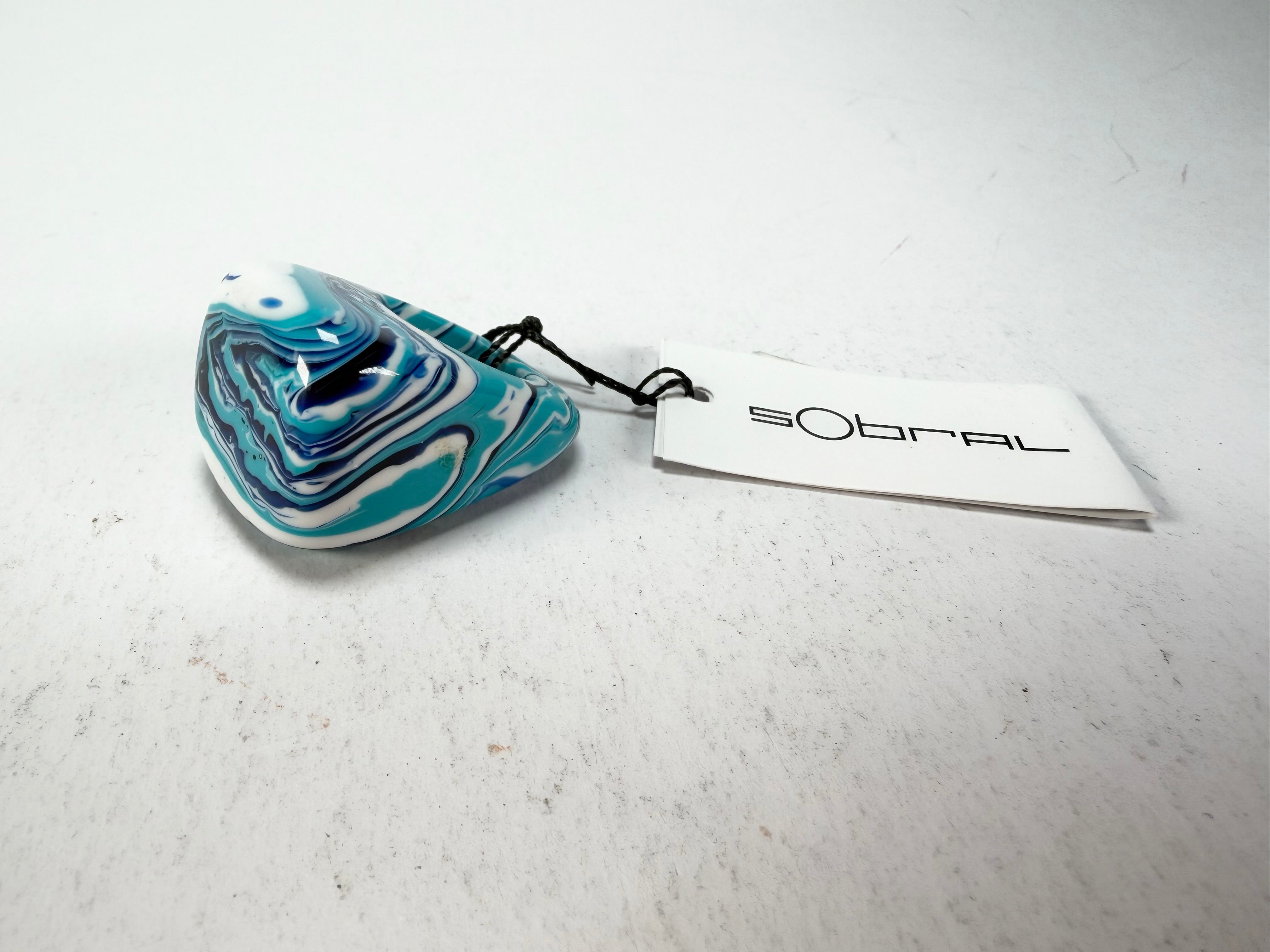 Sobral - Onda Azul "Wave" Blue Resin Ring ( 005325 ) - Size UK N / US 6.5