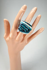 Sobral - Onda Azul "Wave" Blue Resin Ring ( 005325 ) - Size UK N / US 6.5