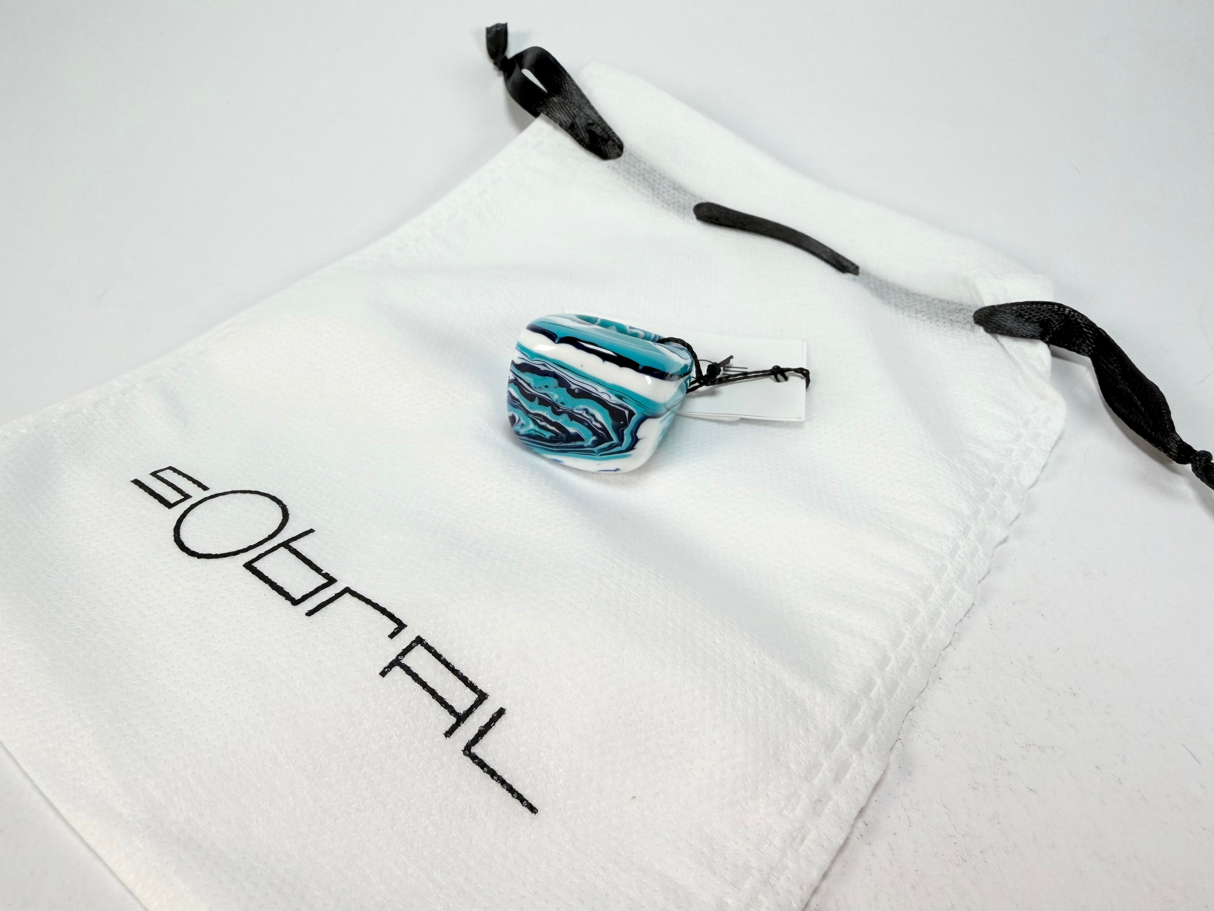Sobral - Onda Azul "Wave" Blue Resin Ring ( 005325 ) - Size UK N / US 6.5